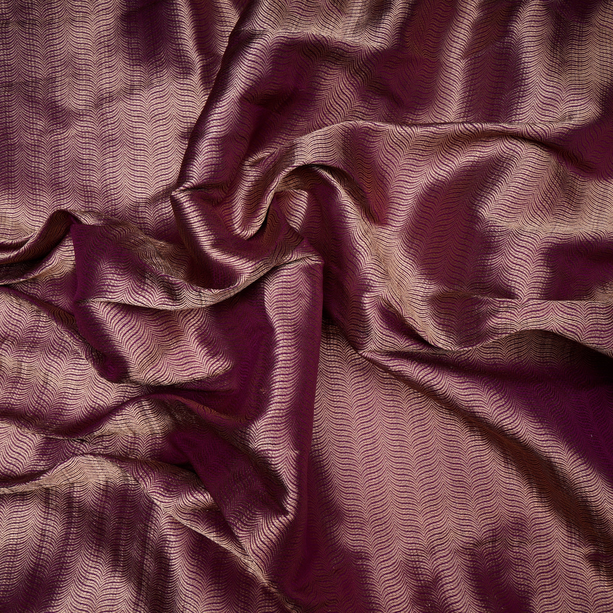 Purple Handwoven Premium Banarasi Meenakari Brocade Silk Fabric