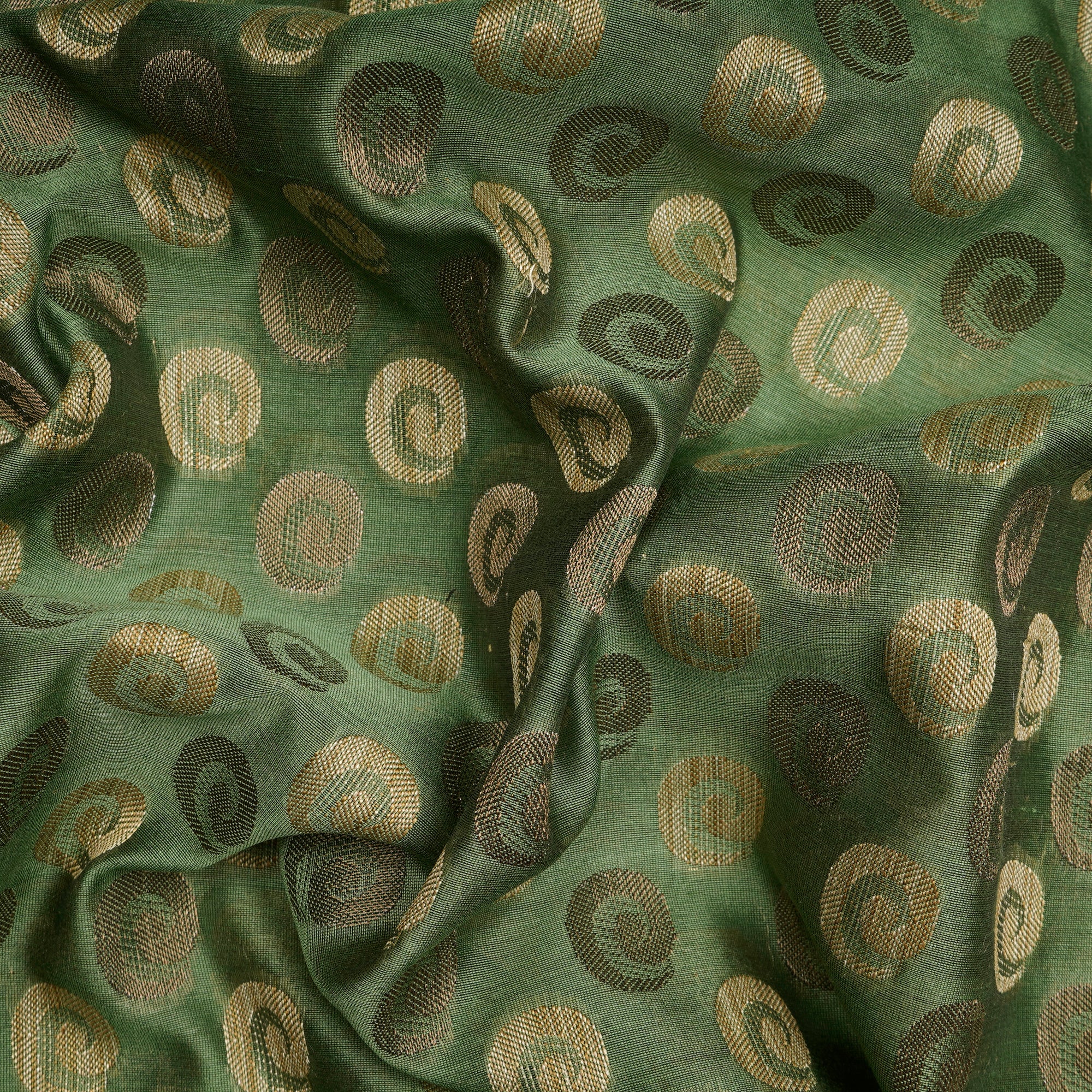 Green Color Chanderi Jacquard Fabric