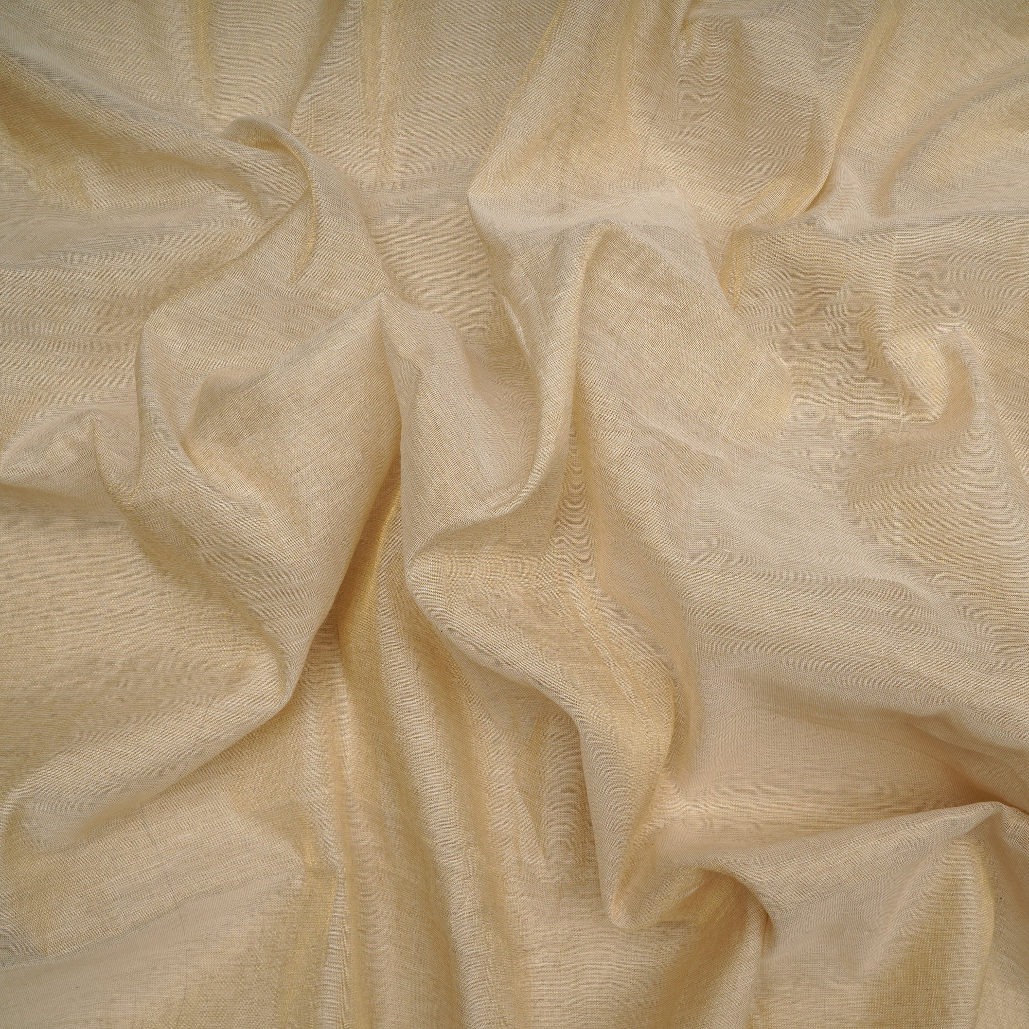 Gold Plain Dyeable Handwoven Tissue Chanderi Fabric