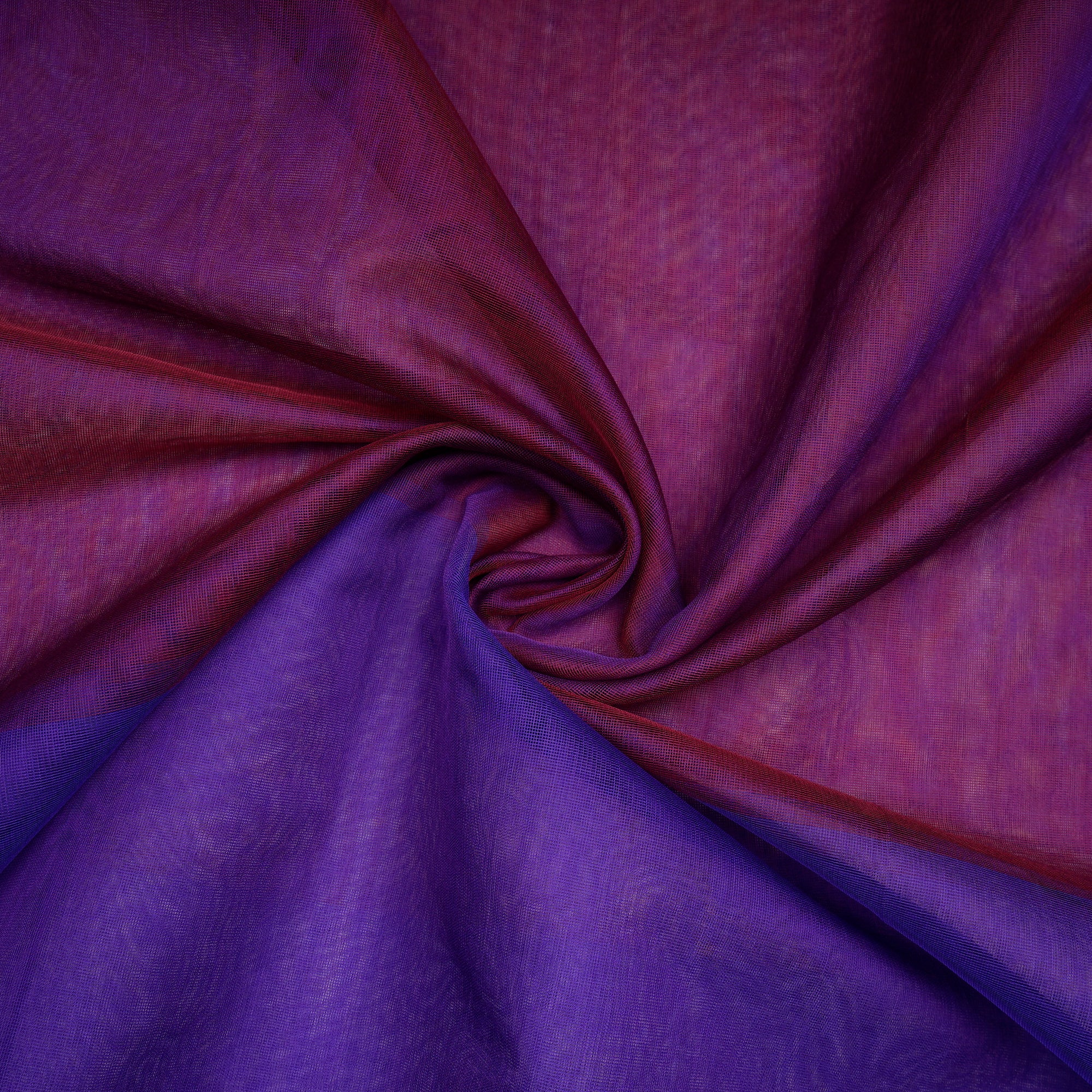 Purple-Blue Color Net Silk Fabric