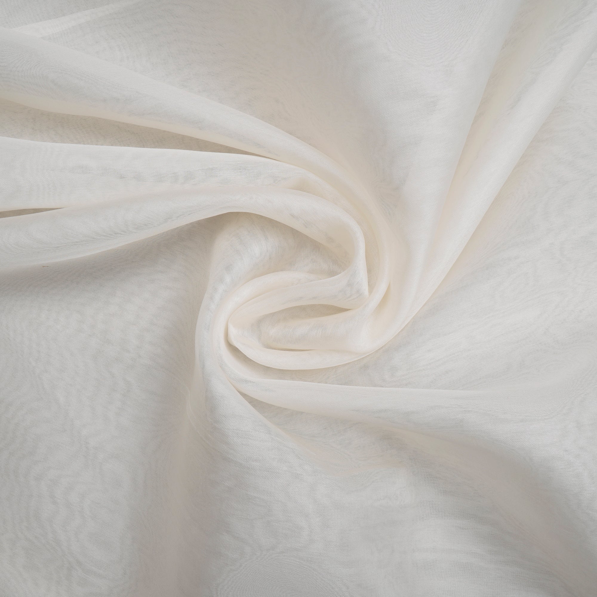 White Color Banarasi 2/3 Organza Silk Dyeable Fabric