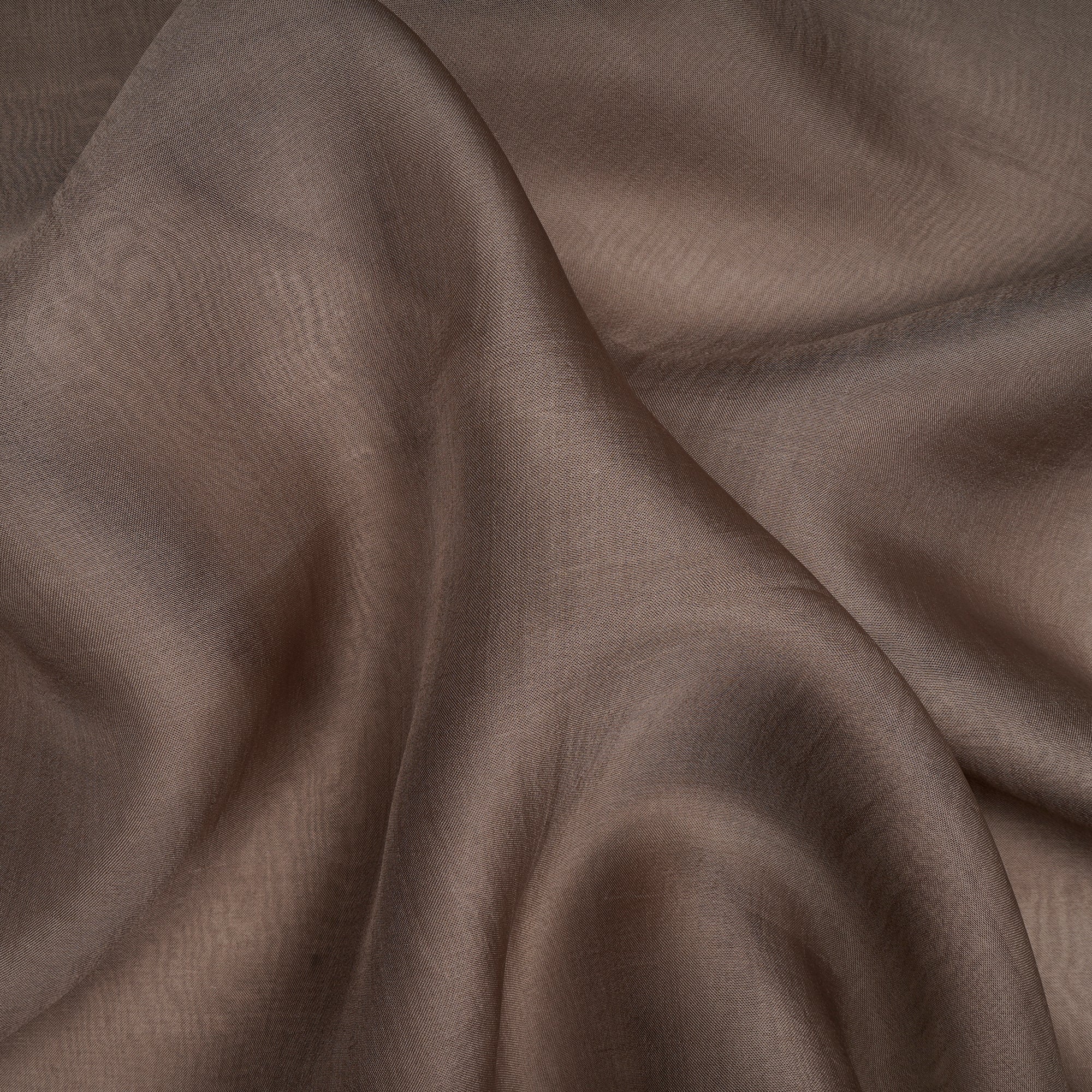 Brown Color Pure Organza SIlk Fabric