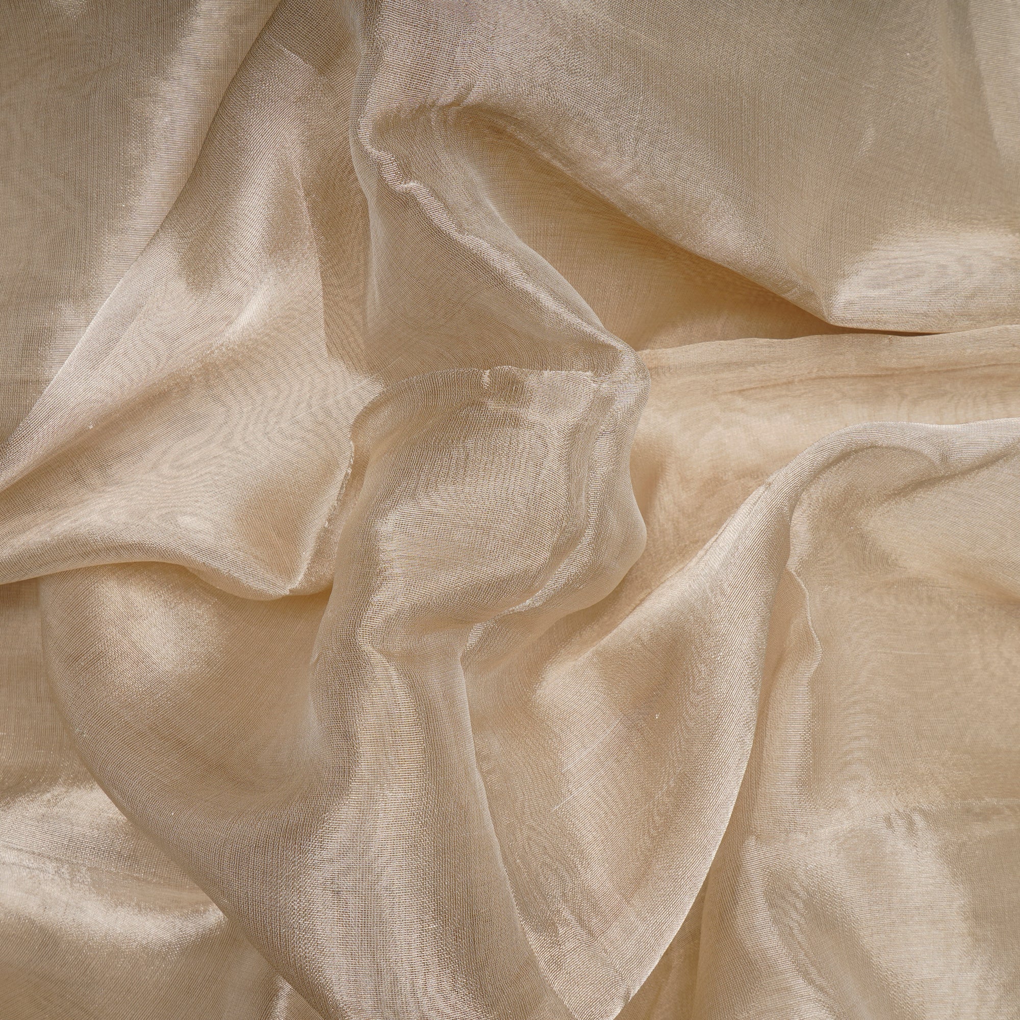 Golden Color Blended Tissue Silk Fabric