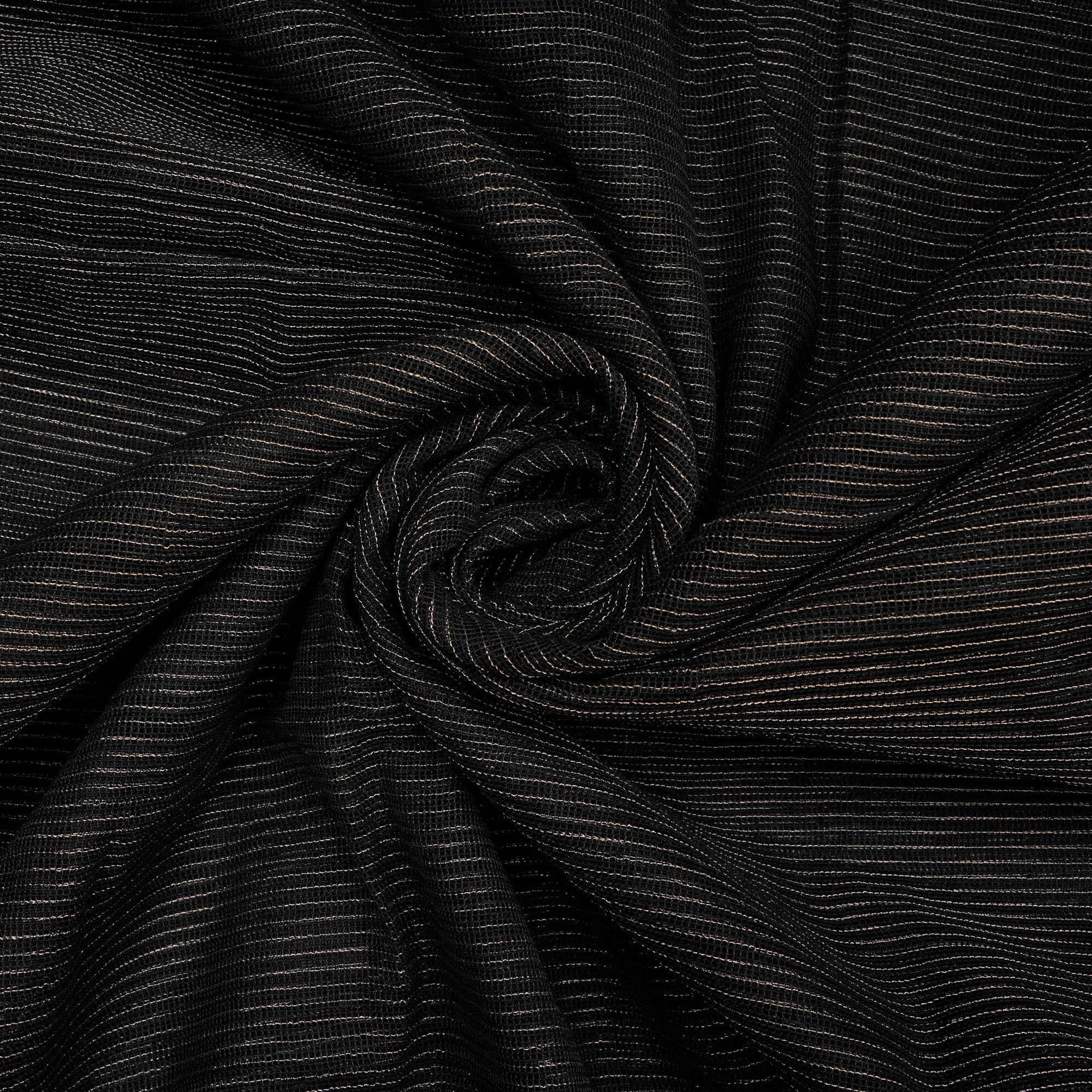 Black-Gold Stripe Pattern Zari Fancy Tissue Fabric