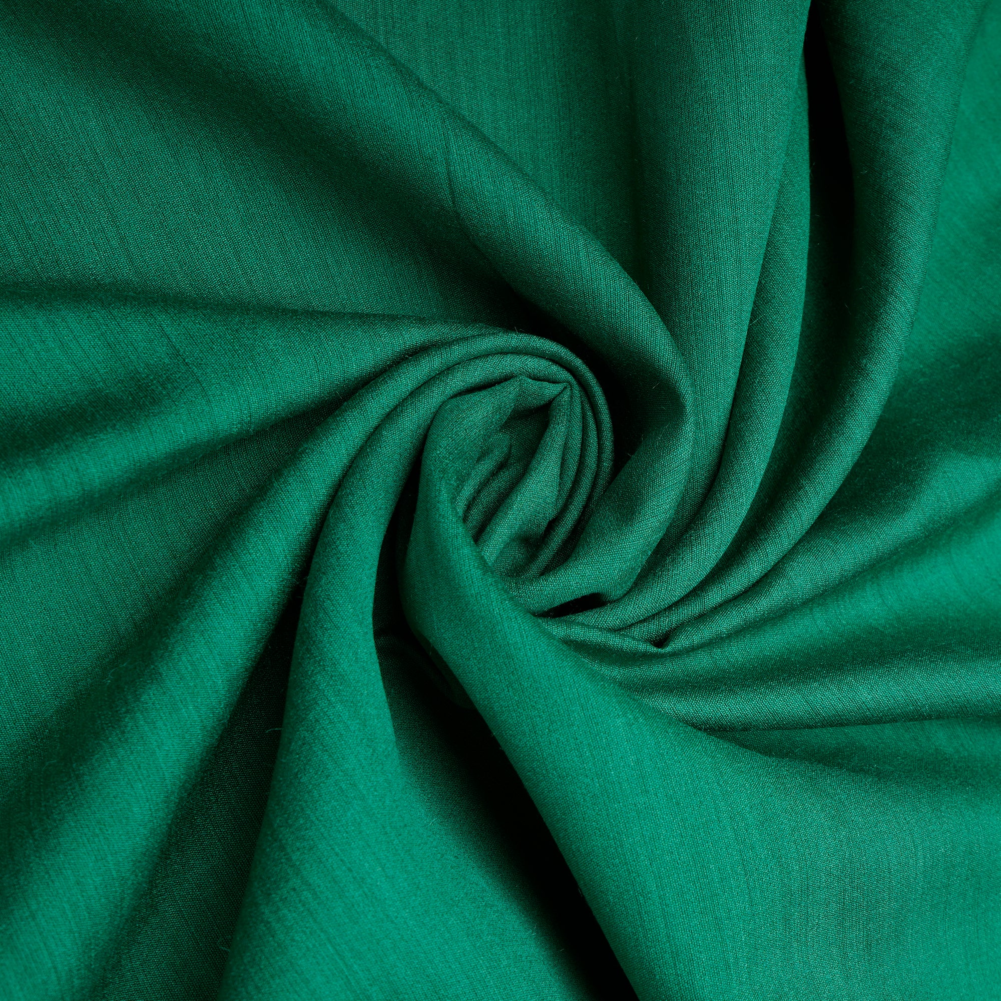 Marine Green Piece Dyed Plain Muga Silk Fabric