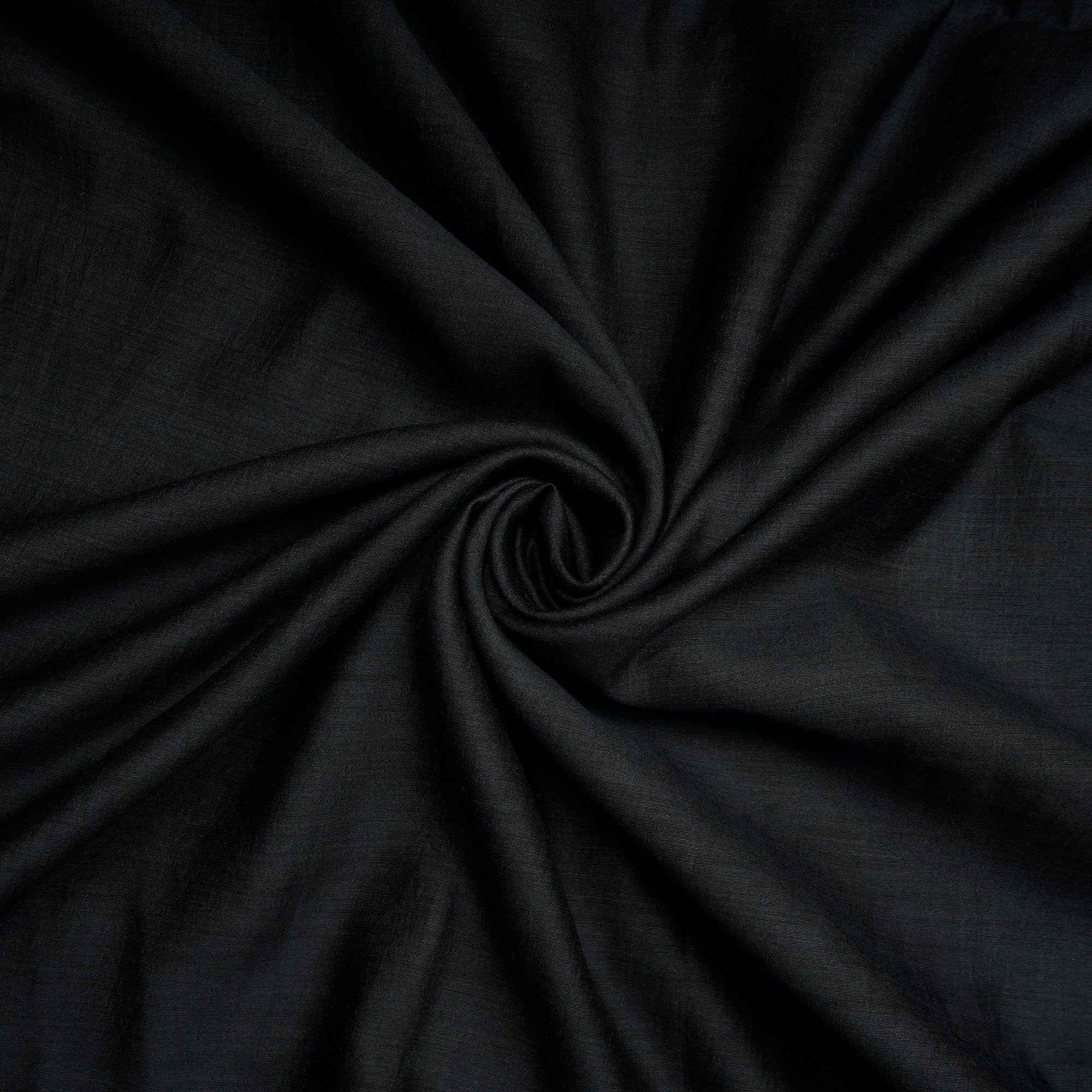 Black Piece Dyed Plain Munga Silk Fabric