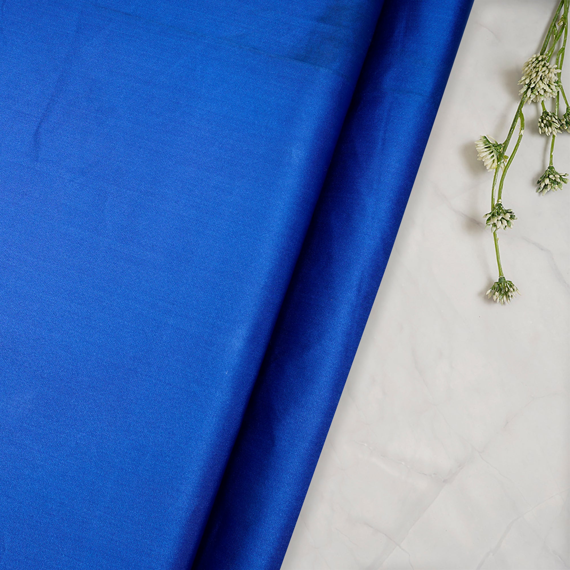 Blue Color Polyester Satin Fabric