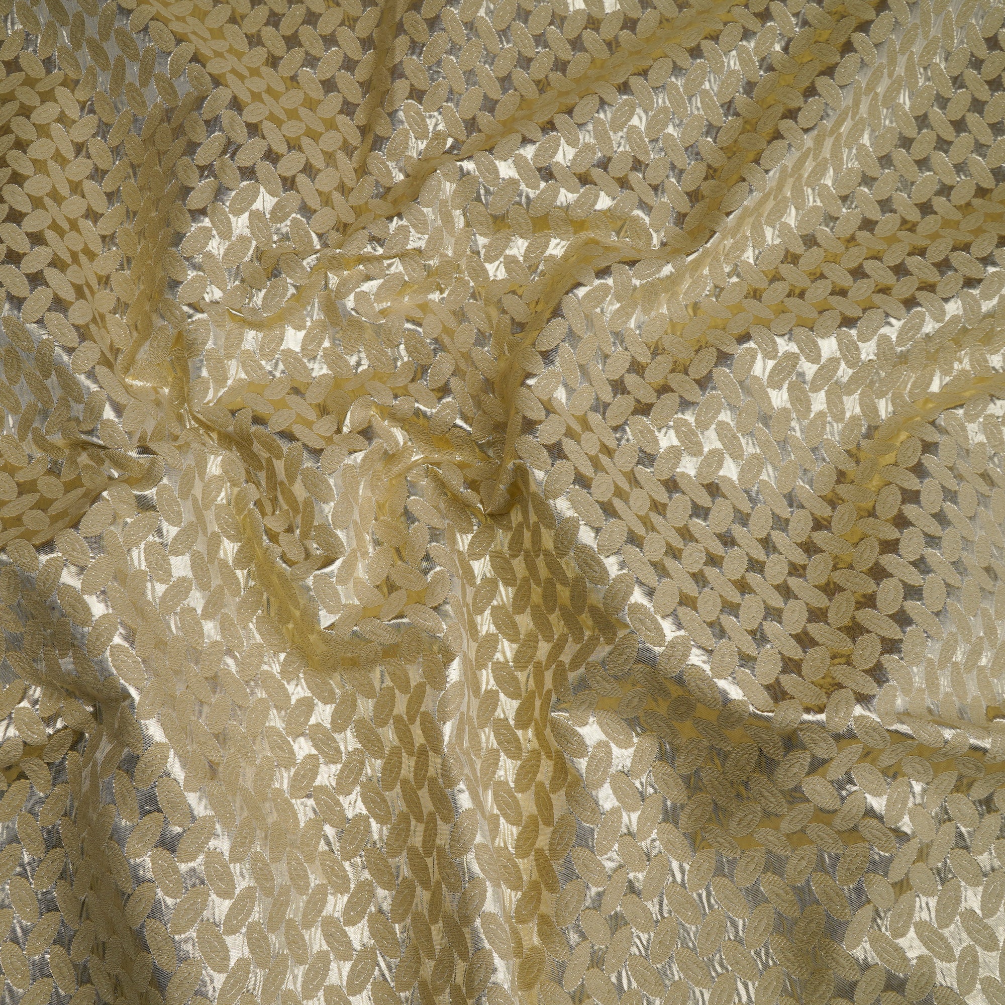Golden Color Handwoven Lurex Brocade Fabric