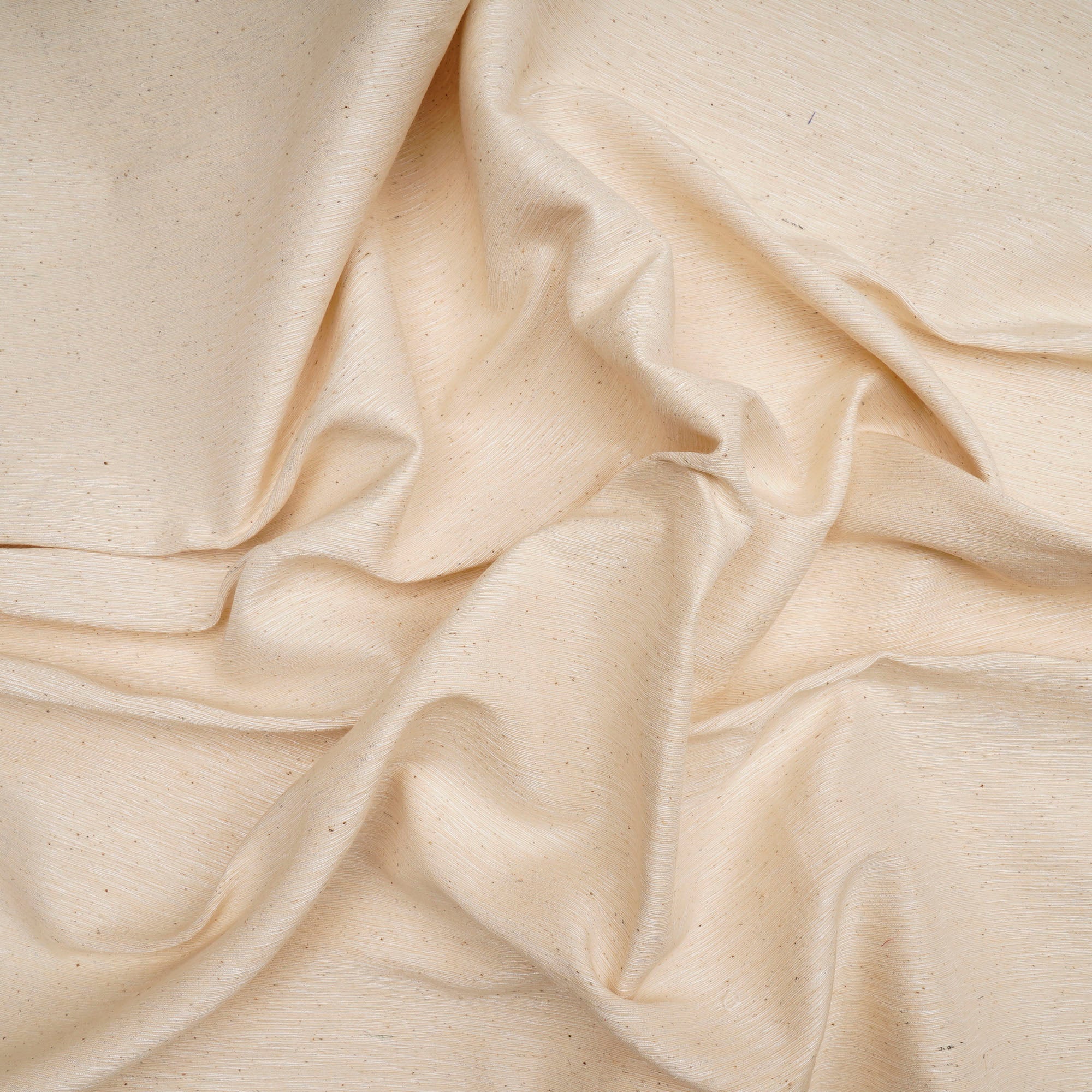 Off-White Handwoven Satin Brocade Fabric