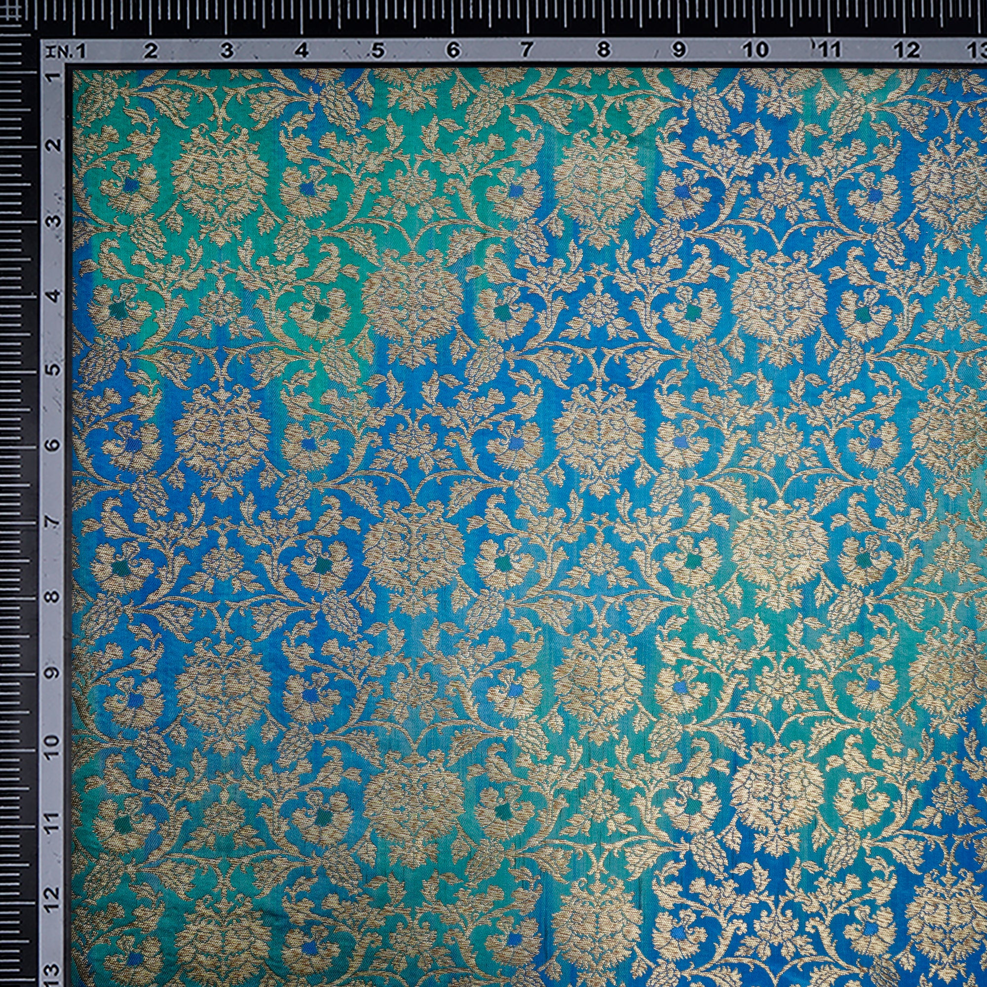 Sky Blue Handwoven Premium Banarasi Brocade Silk Fabric