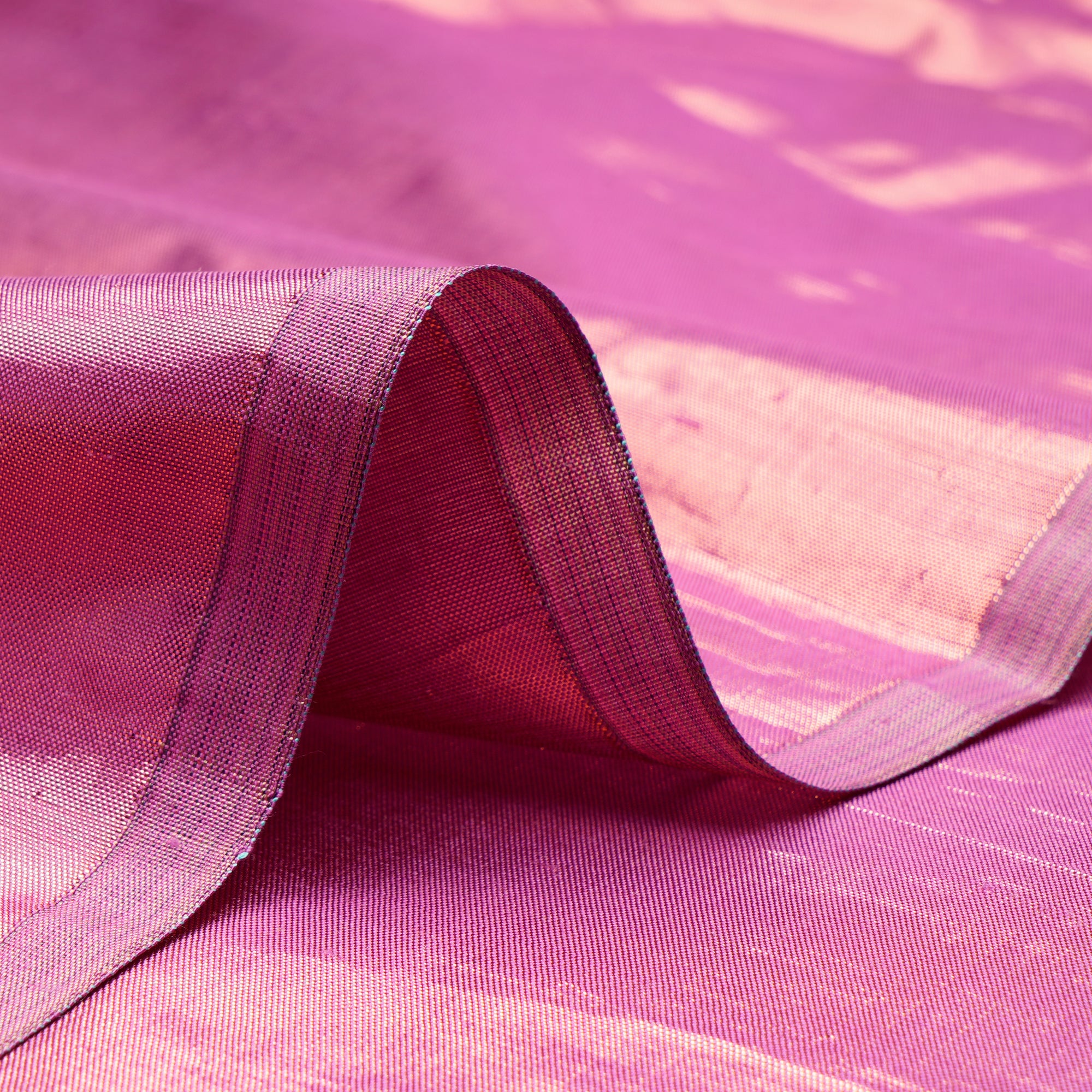 Metallic Pink Color Metallic Dupion Silk Fabric