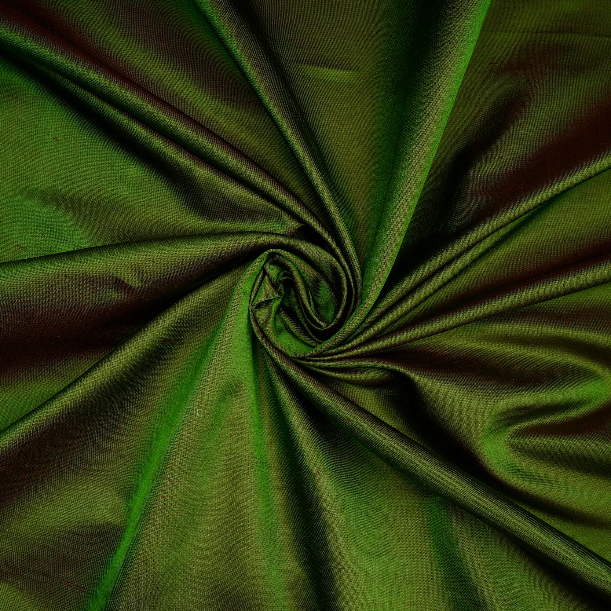 Green Color Satin Dupion Silk Fabric