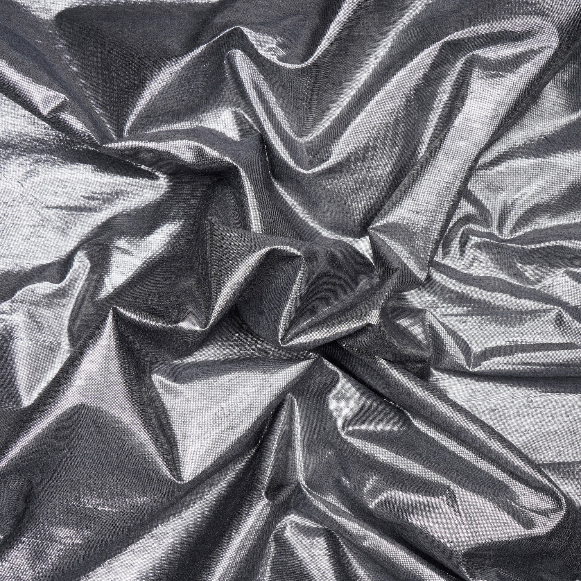 Grey Color Metallic Silk Fabric