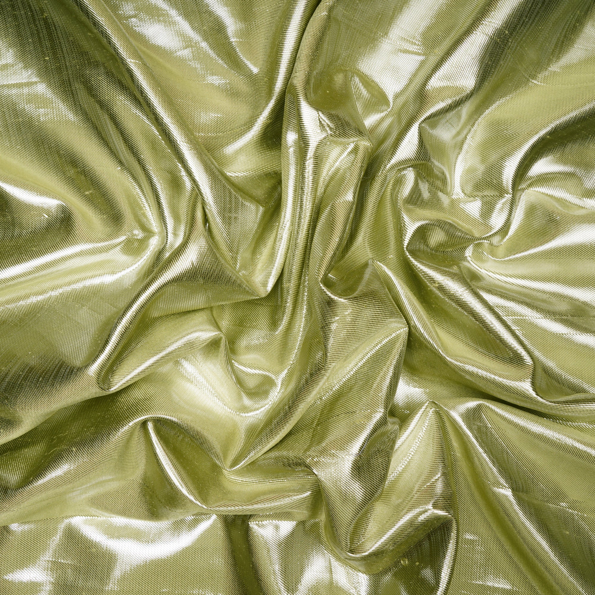 Pastel Green Metallic Dupion Silk Fabric