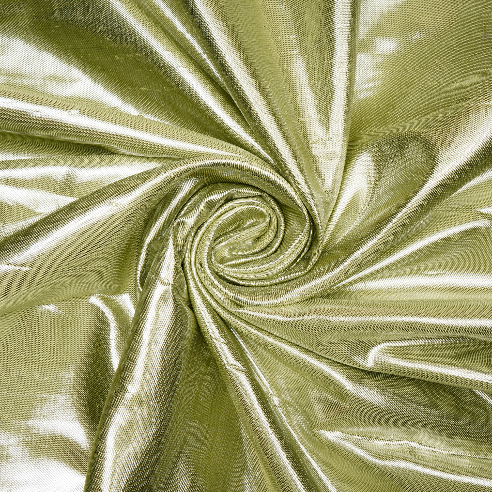Pastel Green Metallic Dupion Silk Fabric