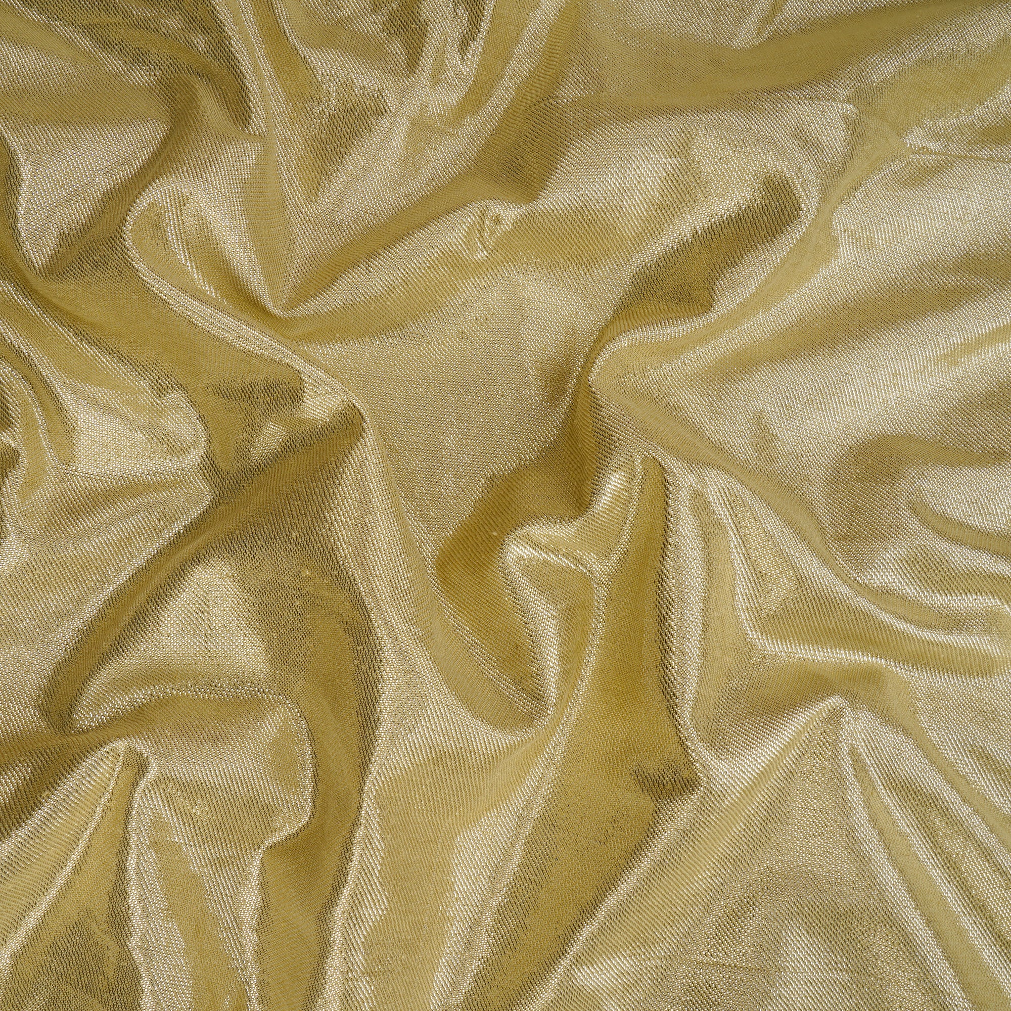 Autumn Golden Color Metallic Silk Fabric