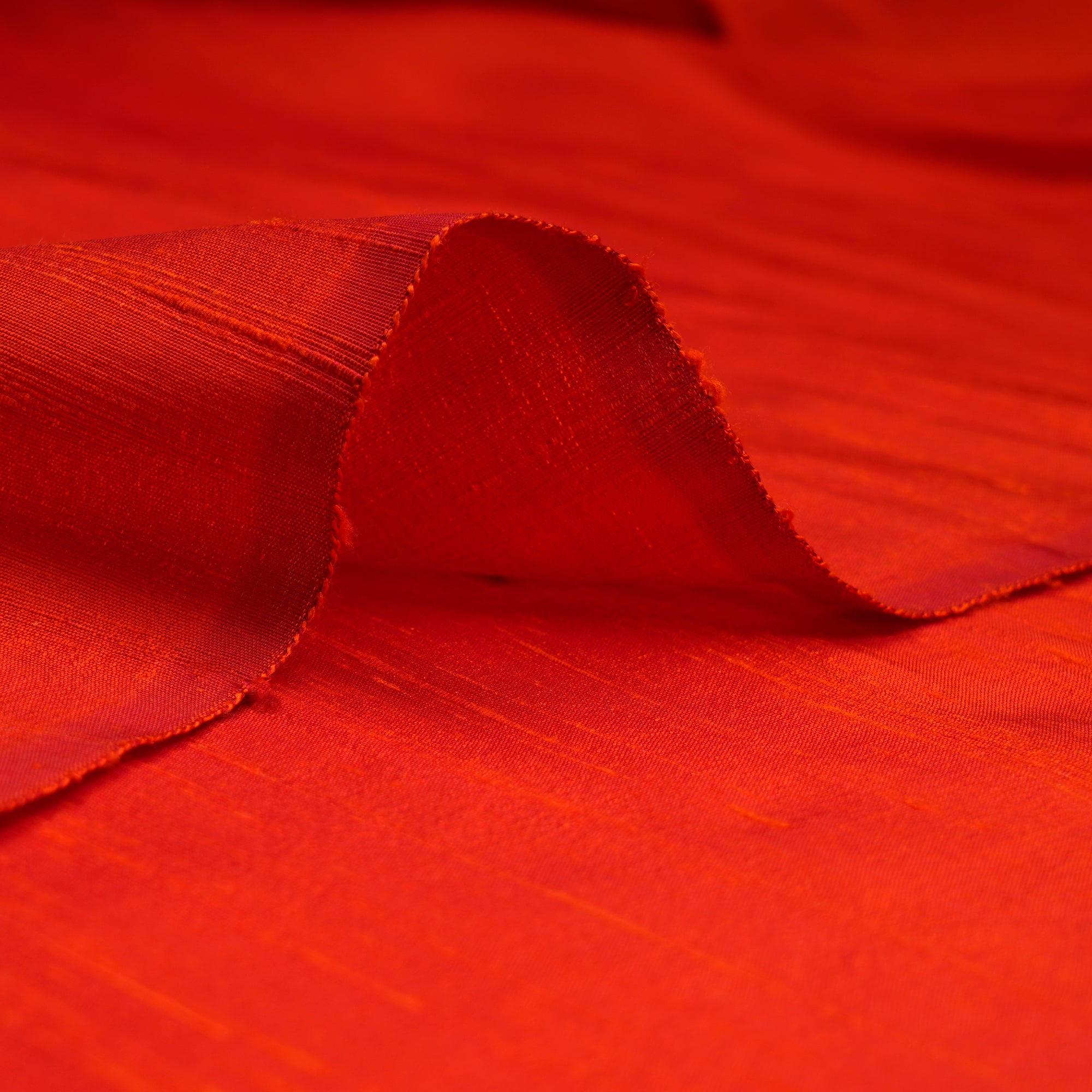 Orange Color Dupion (Raw) Silk Fabric