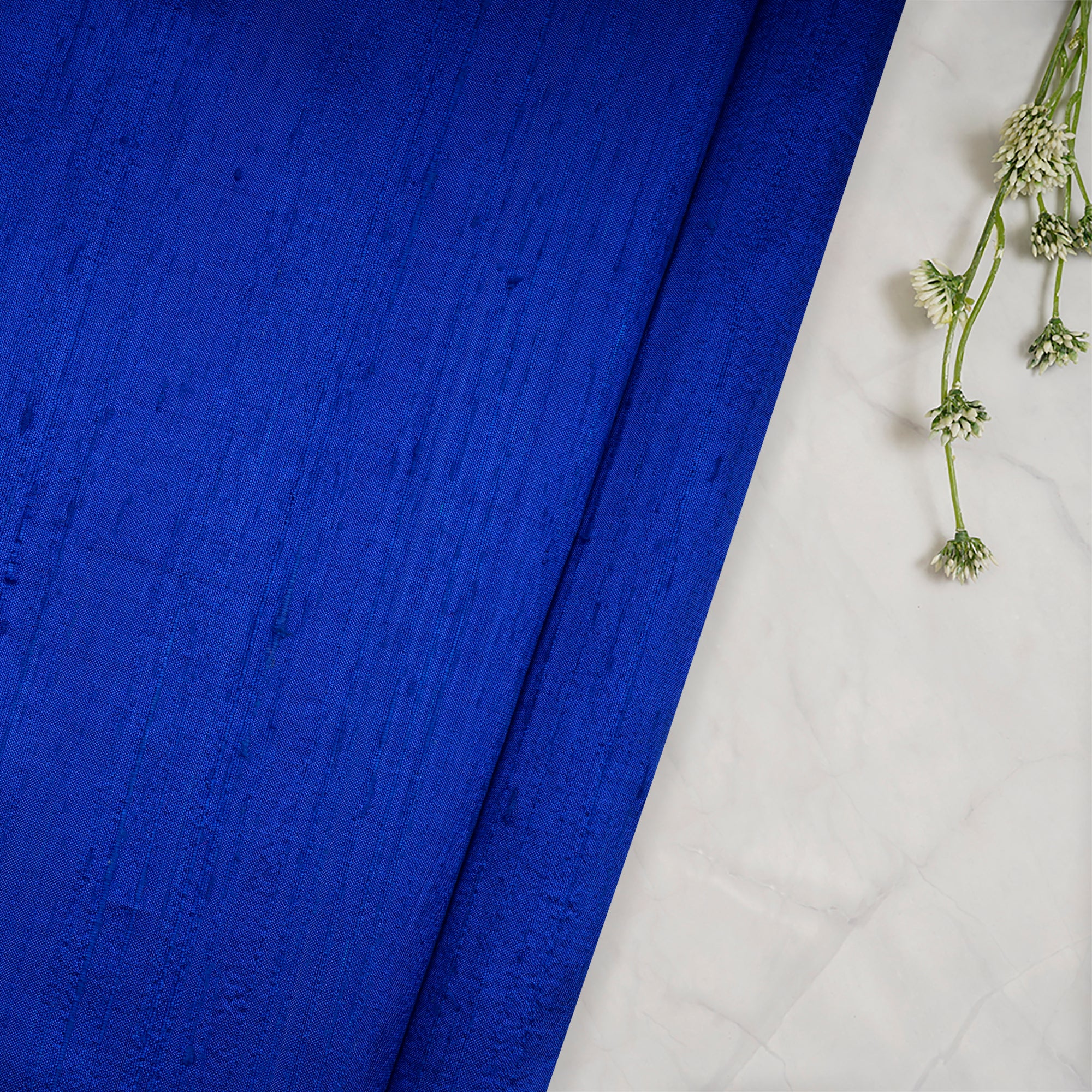 Princess Blue Handwoven Heavy Dupion (Raw) Silk Fabric
