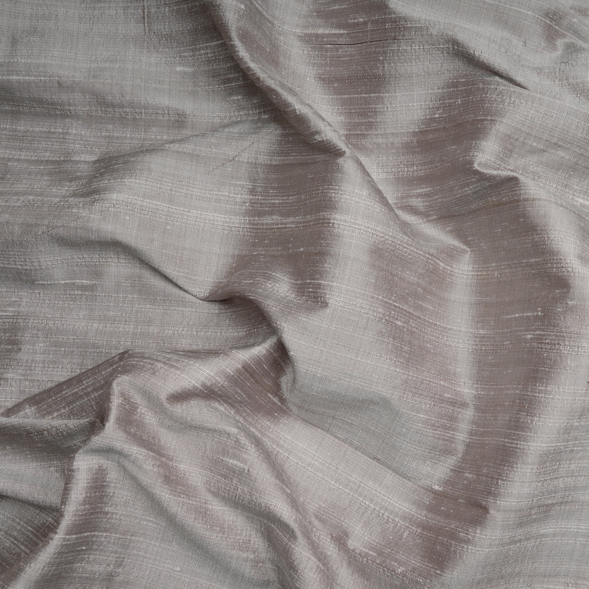 Silver Handwoven Heavy Dupion (Raw) Silk Fabric