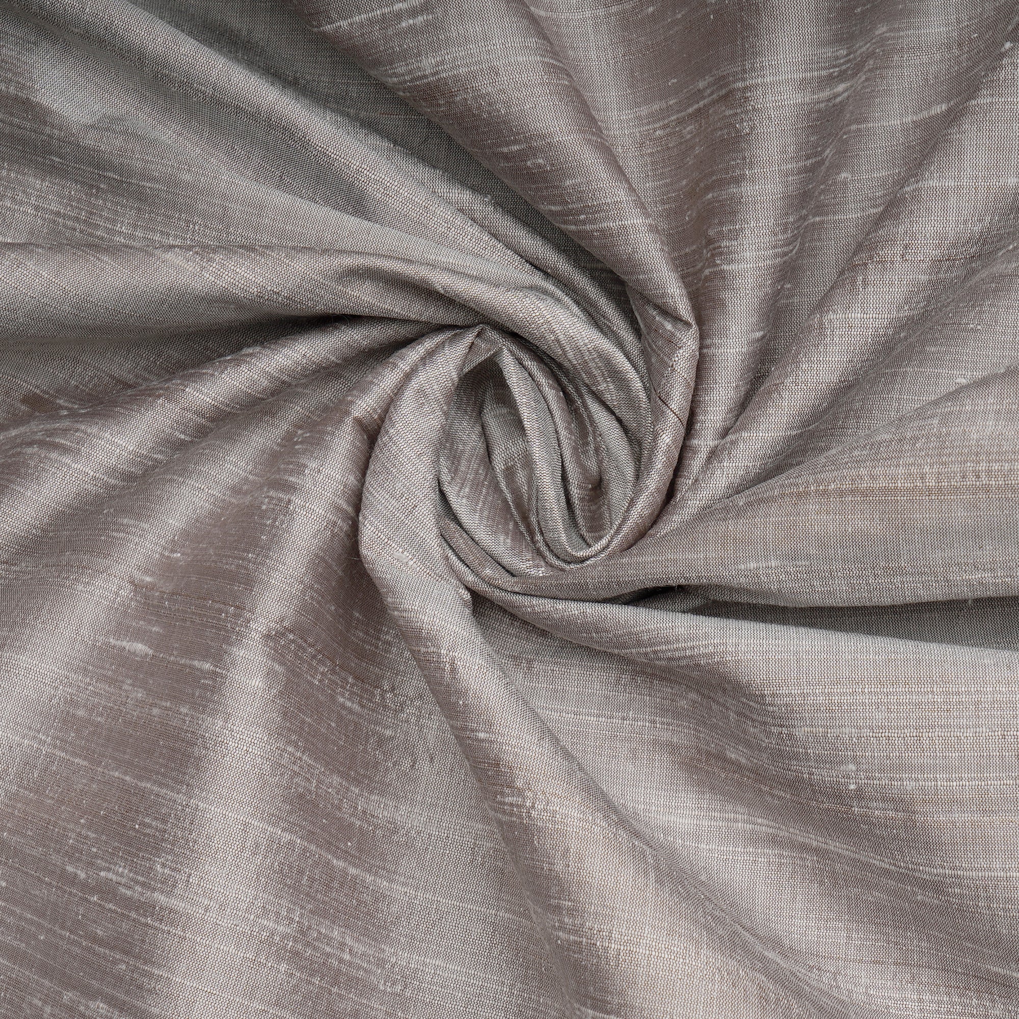 Silver Handwoven Heavy Dupion (Raw) Silk Fabric