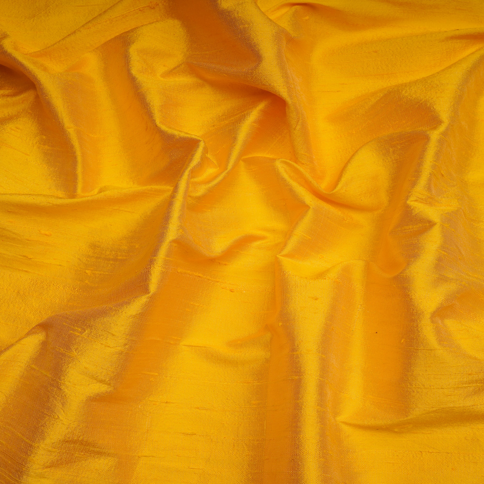Yellow Handwoven Heavy Dupion (Raw) Silk Fabric