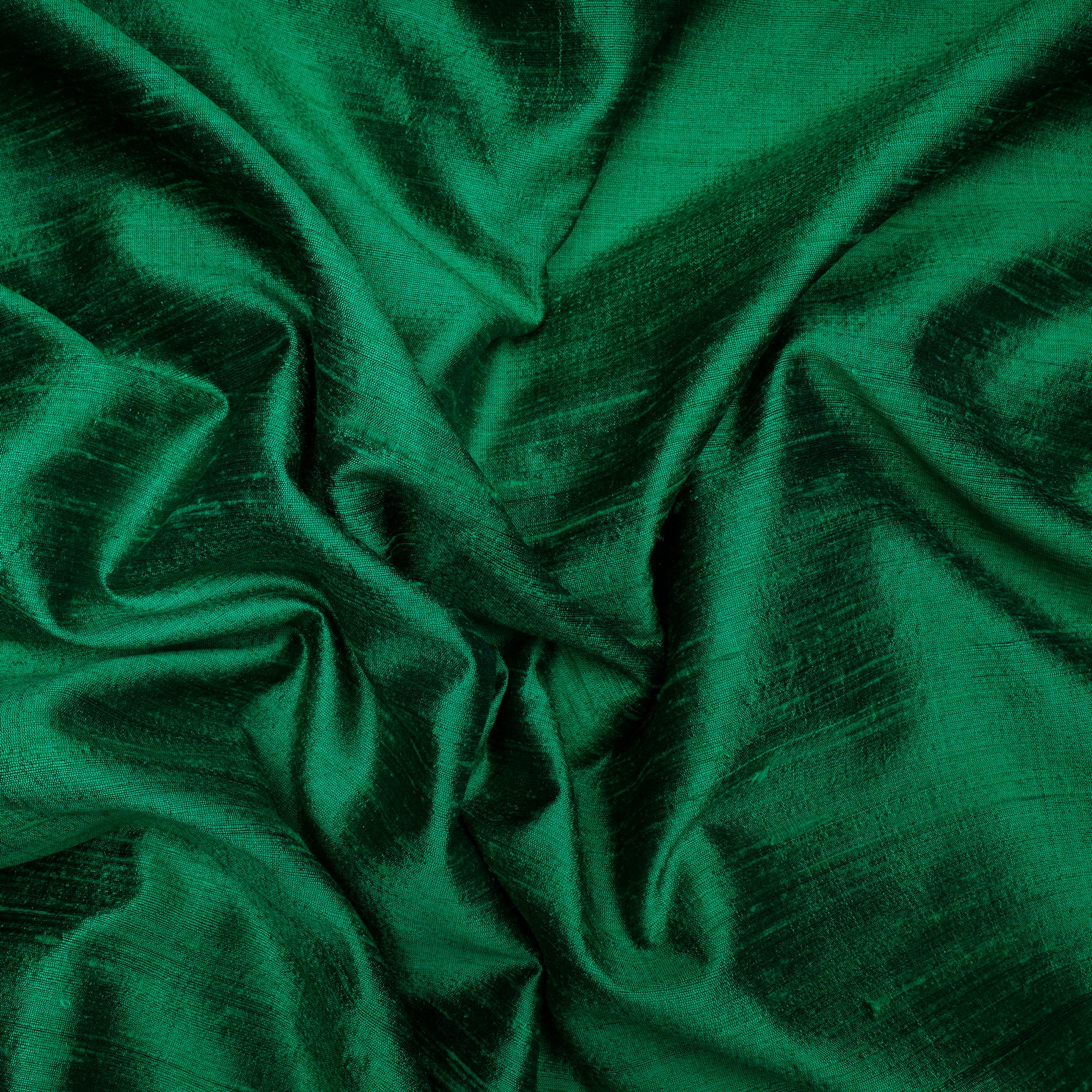 Forest Green Color Dupion Silk Fabric