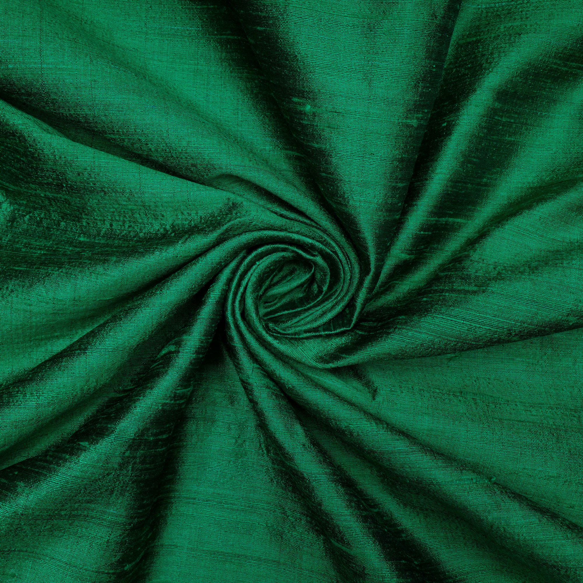 Forest Green Color Dupion Silk Fabric