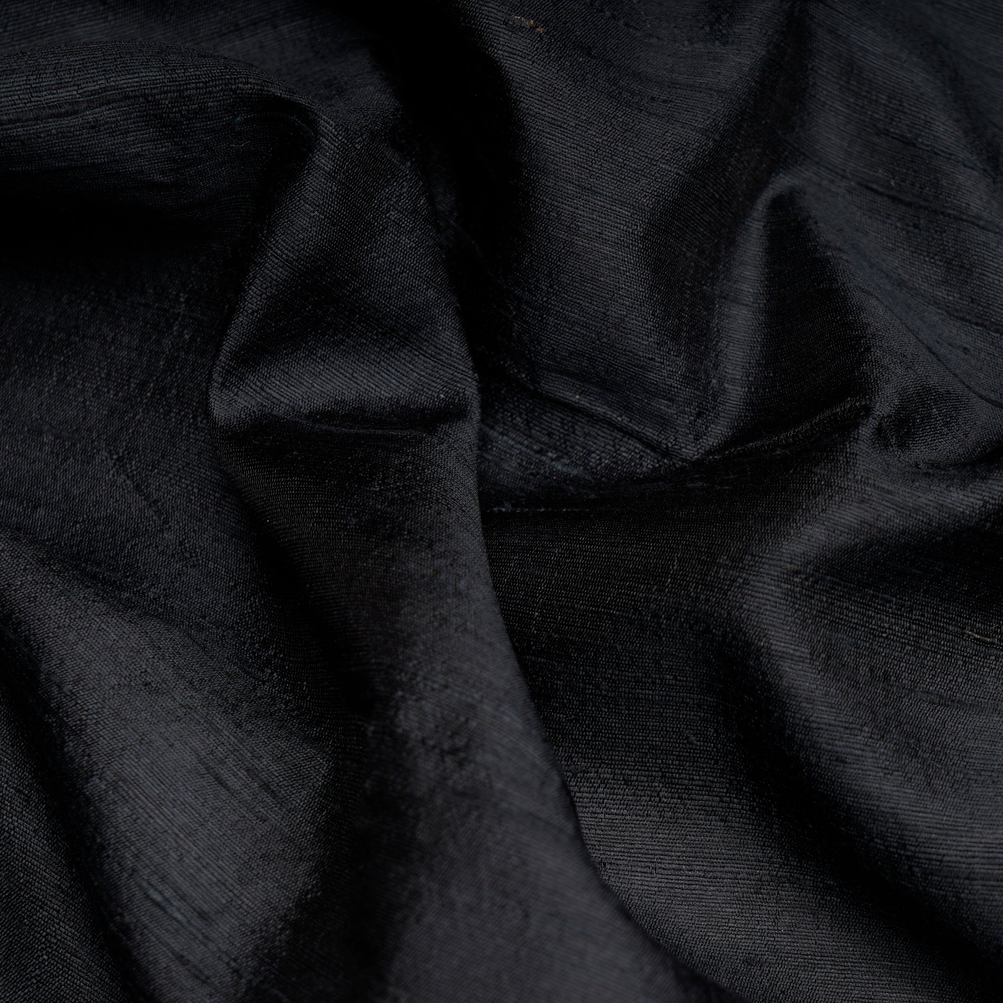 Black 70 GLM Dupion (Raw) Silk Fabric