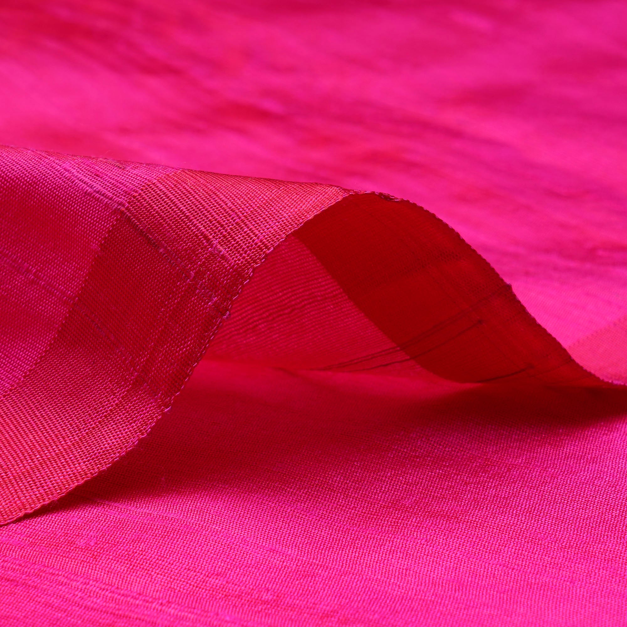 Fuschia Color Blended Dupion Silk Fabric