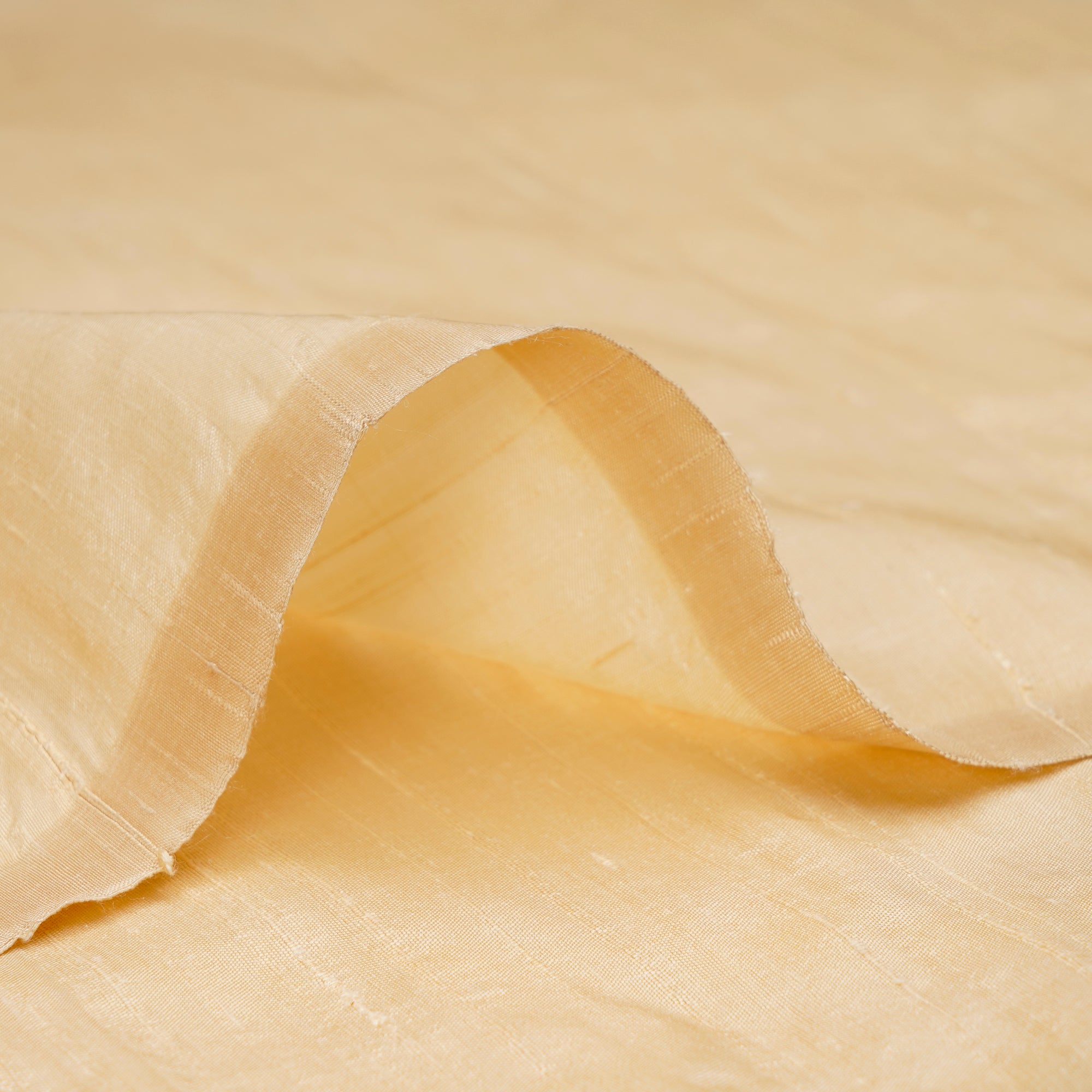 Cream Piece Dyed Blended Plain Raw Silk Fabric