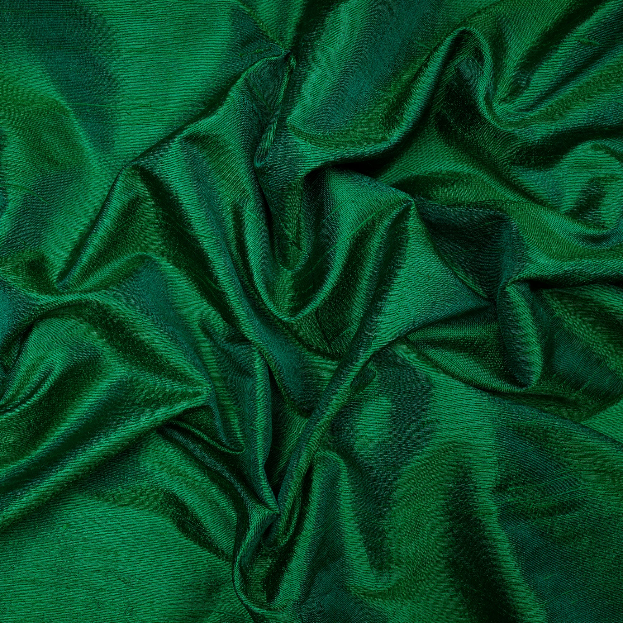 Green Color Blended Dupion Silk Fabric