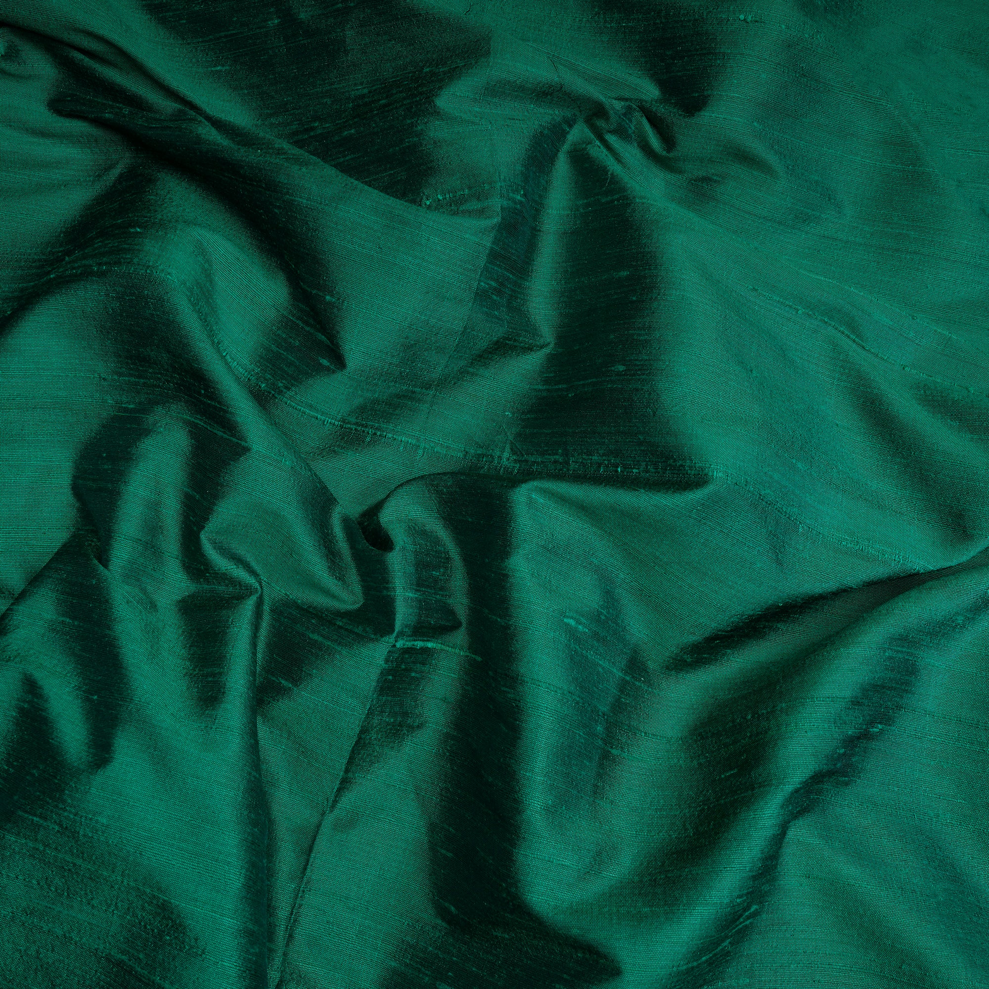 Green Color Blended Dupion Silk Fabric