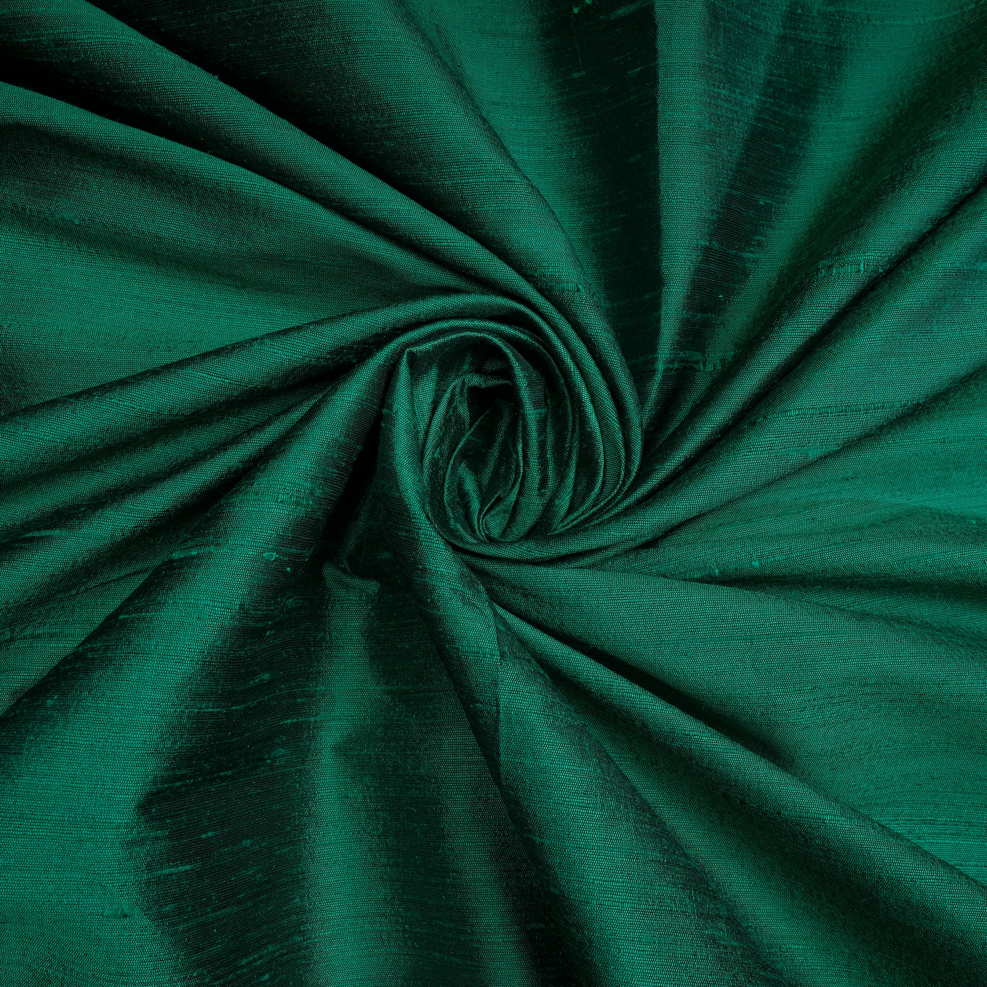 Green Color Blended Dupion Silk Fabric