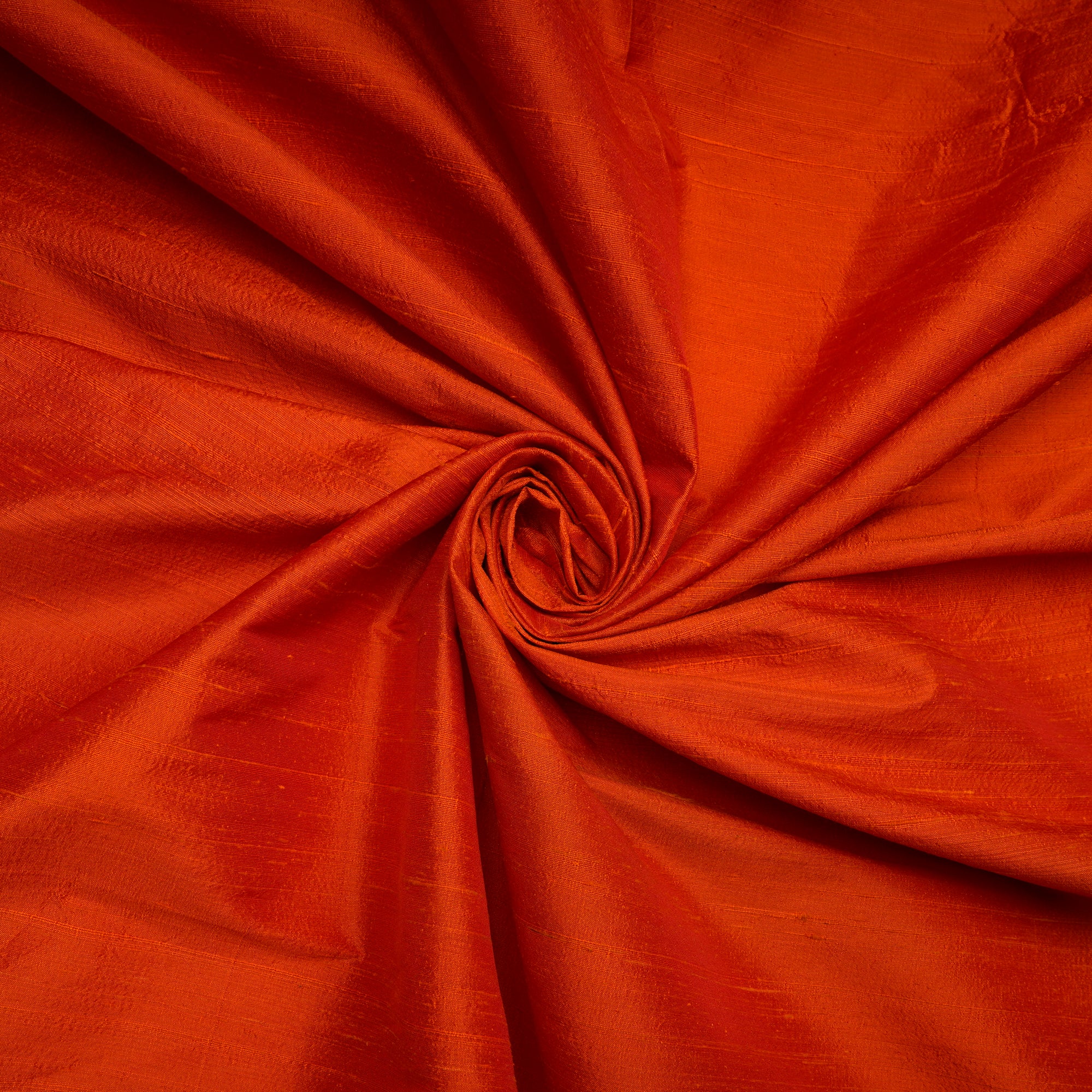 Orangeade Yarn Dyed Plain Blended Raw Silk Fabric