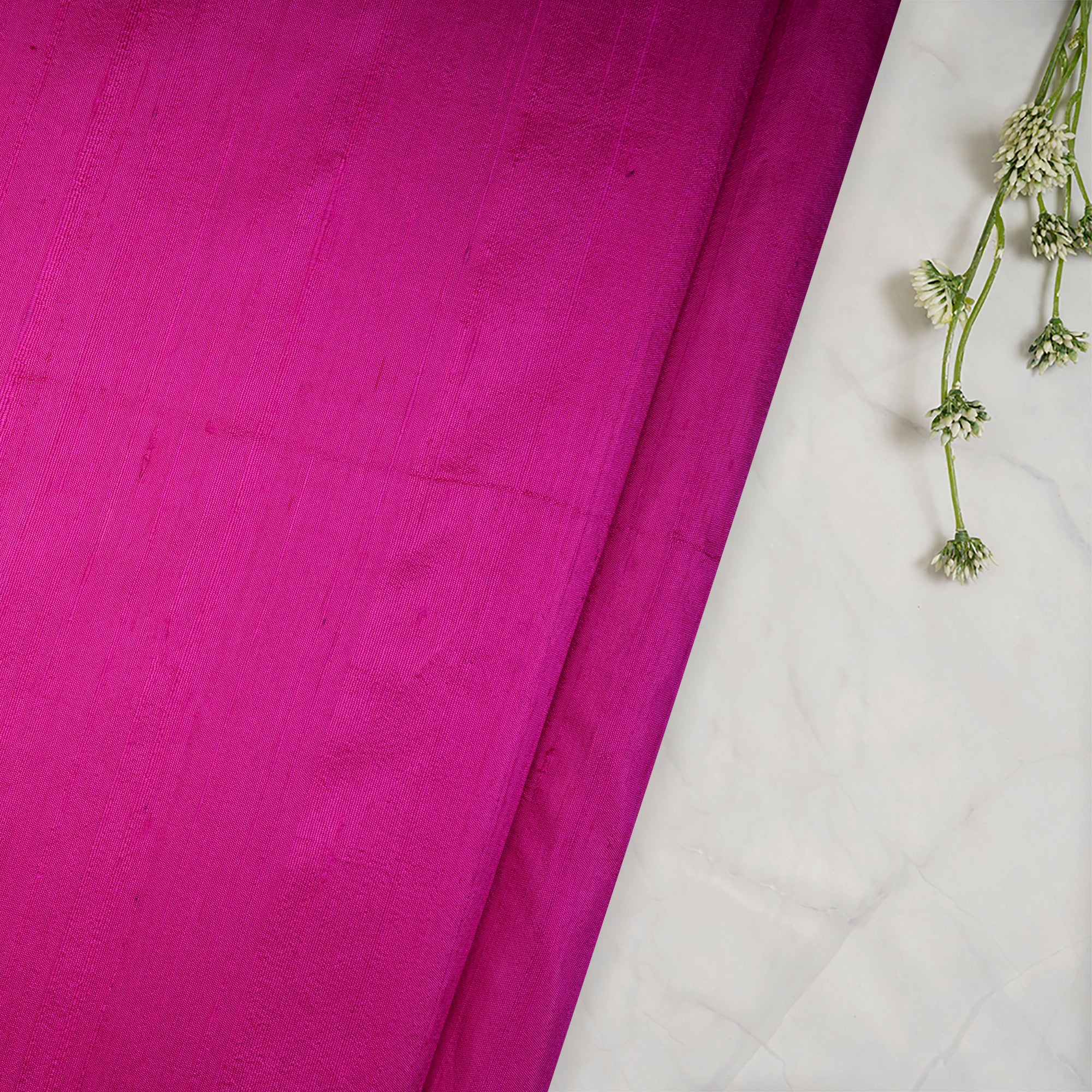 Magenta Color Blended Dupion Silk Fabric