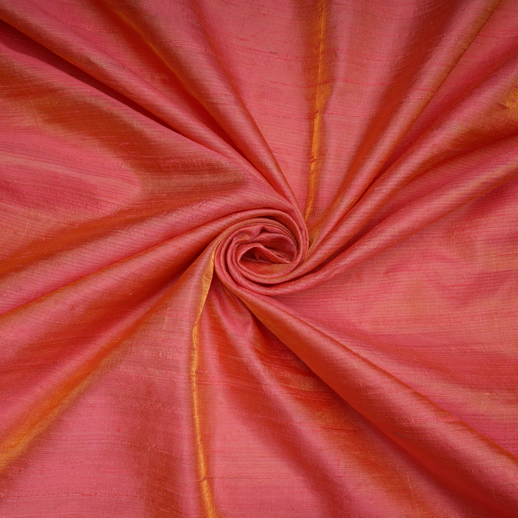 Pink-Gold Dupion Tissue Silk Fabric