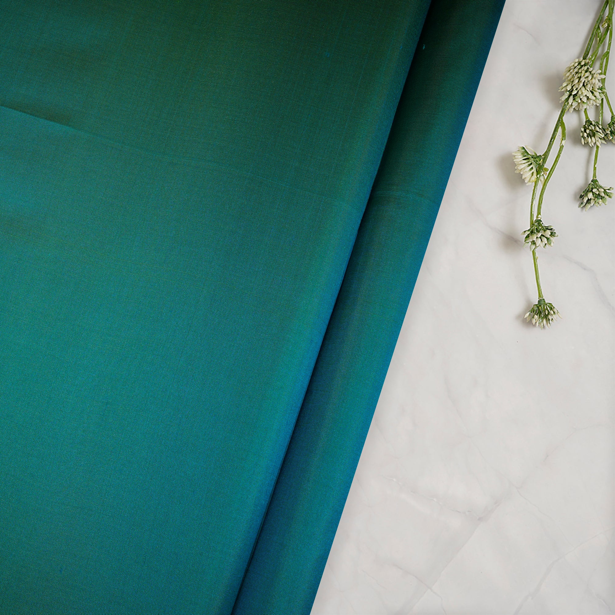 Blue Color Bangalore Silk Fabric