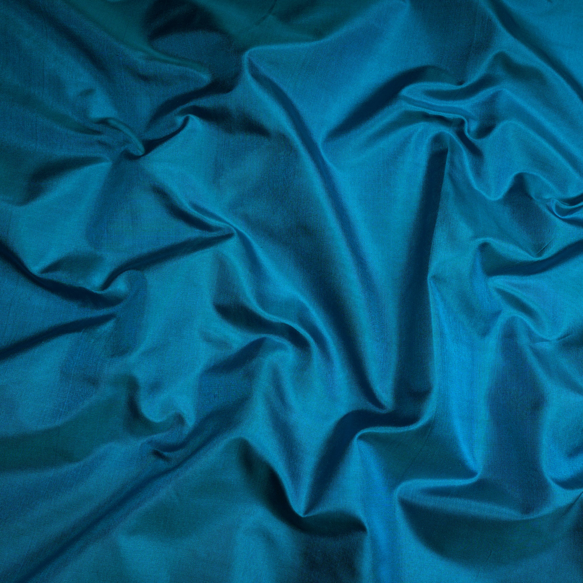 Caribbean Sea Dyed Plain Bangalore Silk Fabric