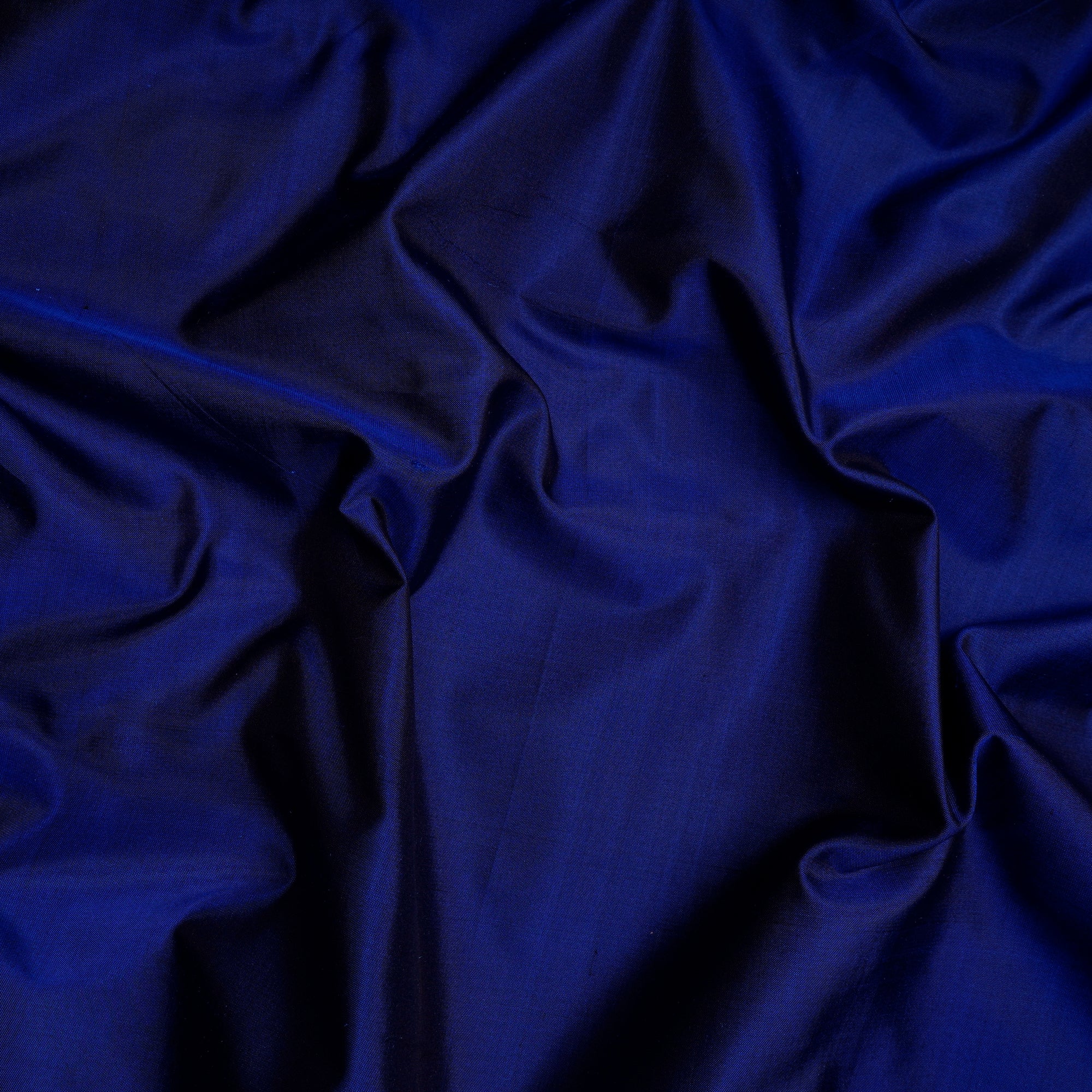 Deep Blue Dyed Plain Bangalore Silk Fabric