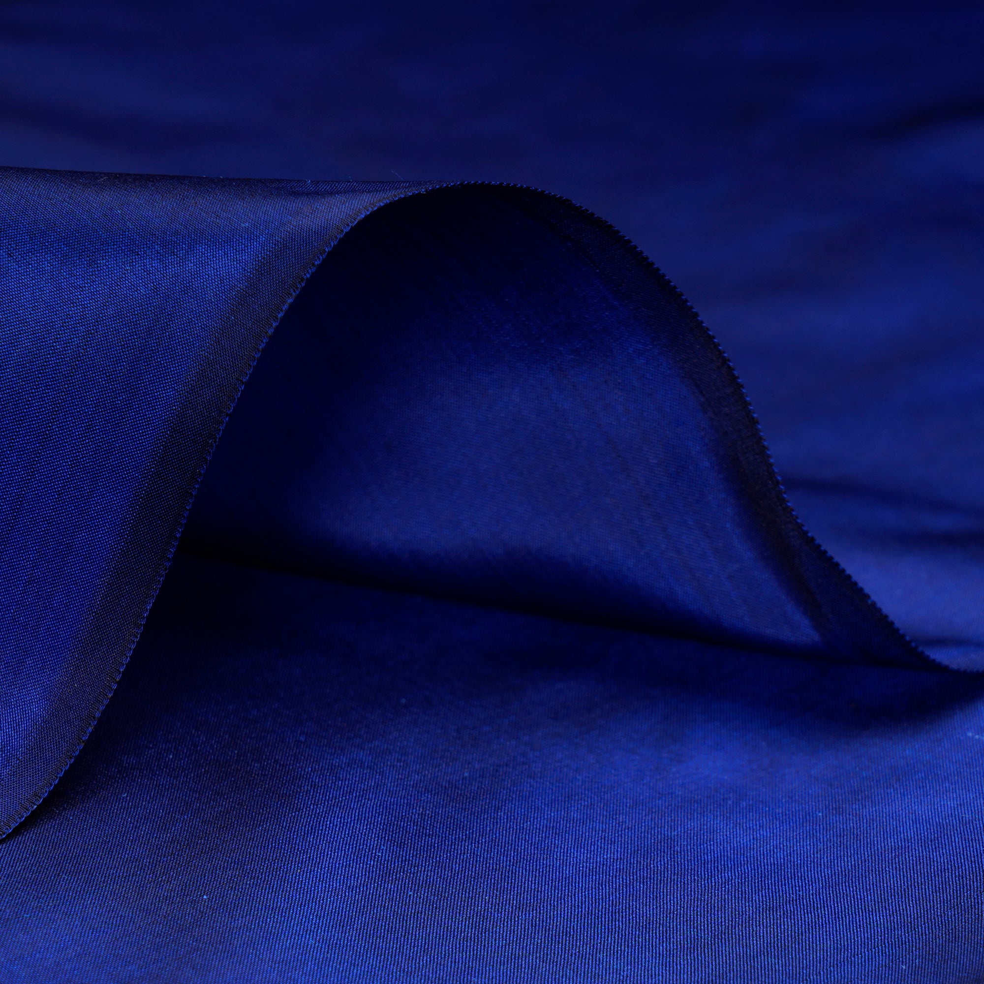 Deep Blue Dyed Plain Bangalore Silk Fabric