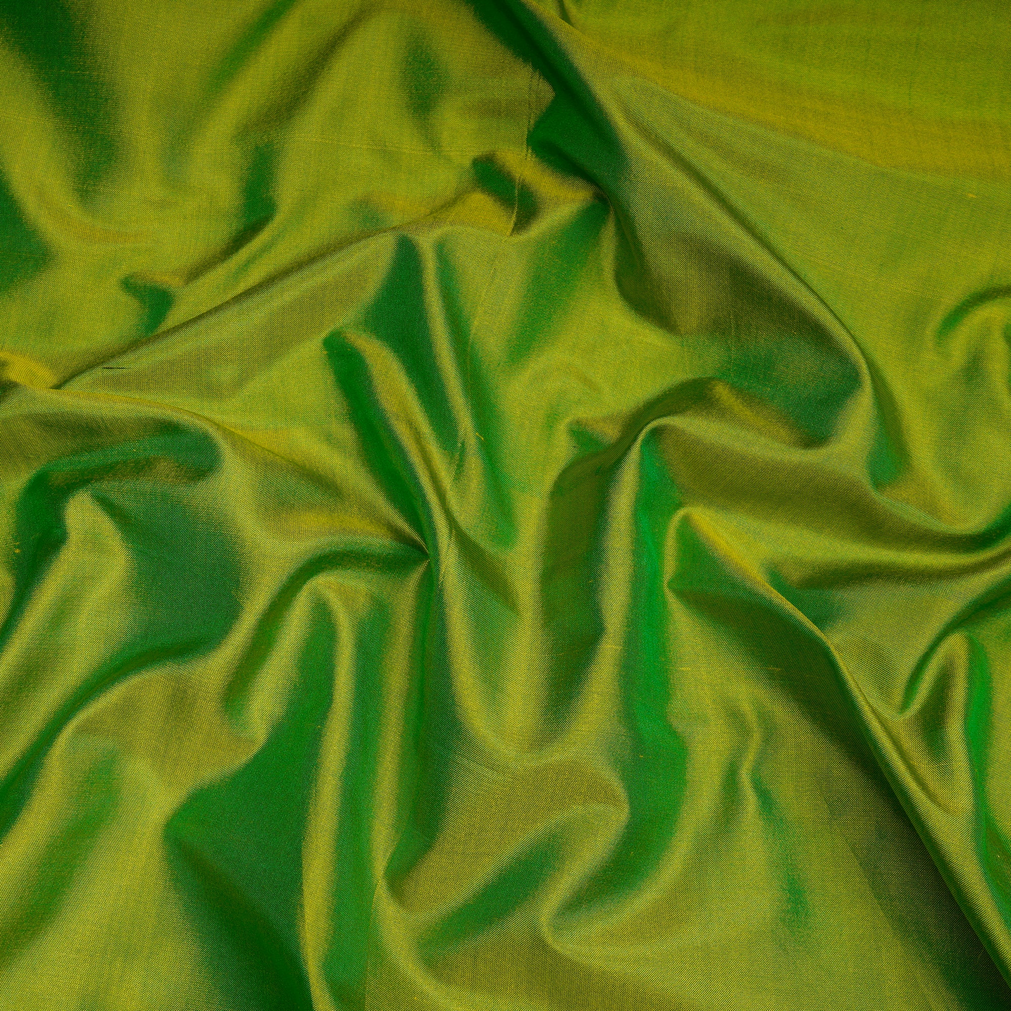 Green Plain Bangalore Silk Fabric