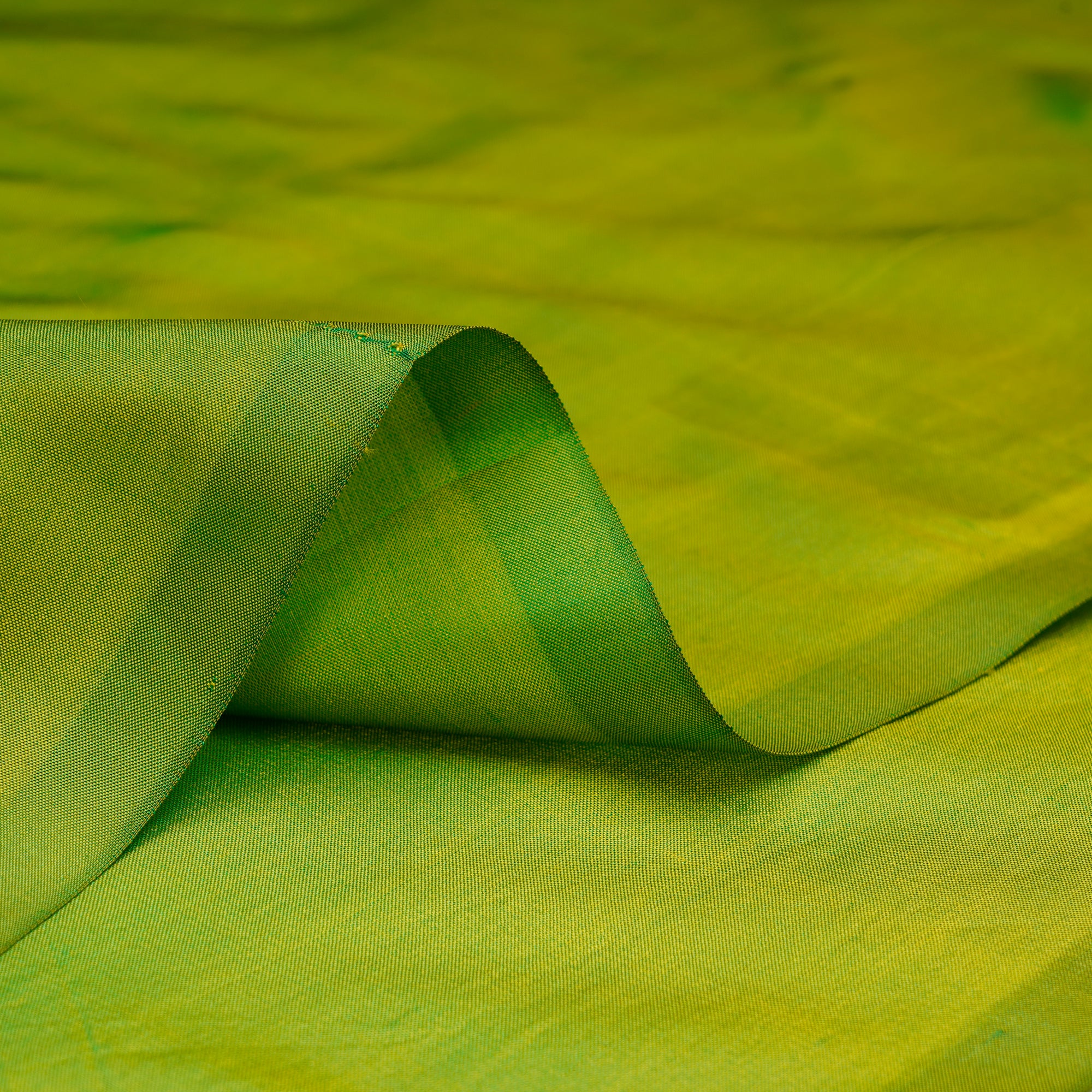 Green Plain Bangalore Silk Fabric