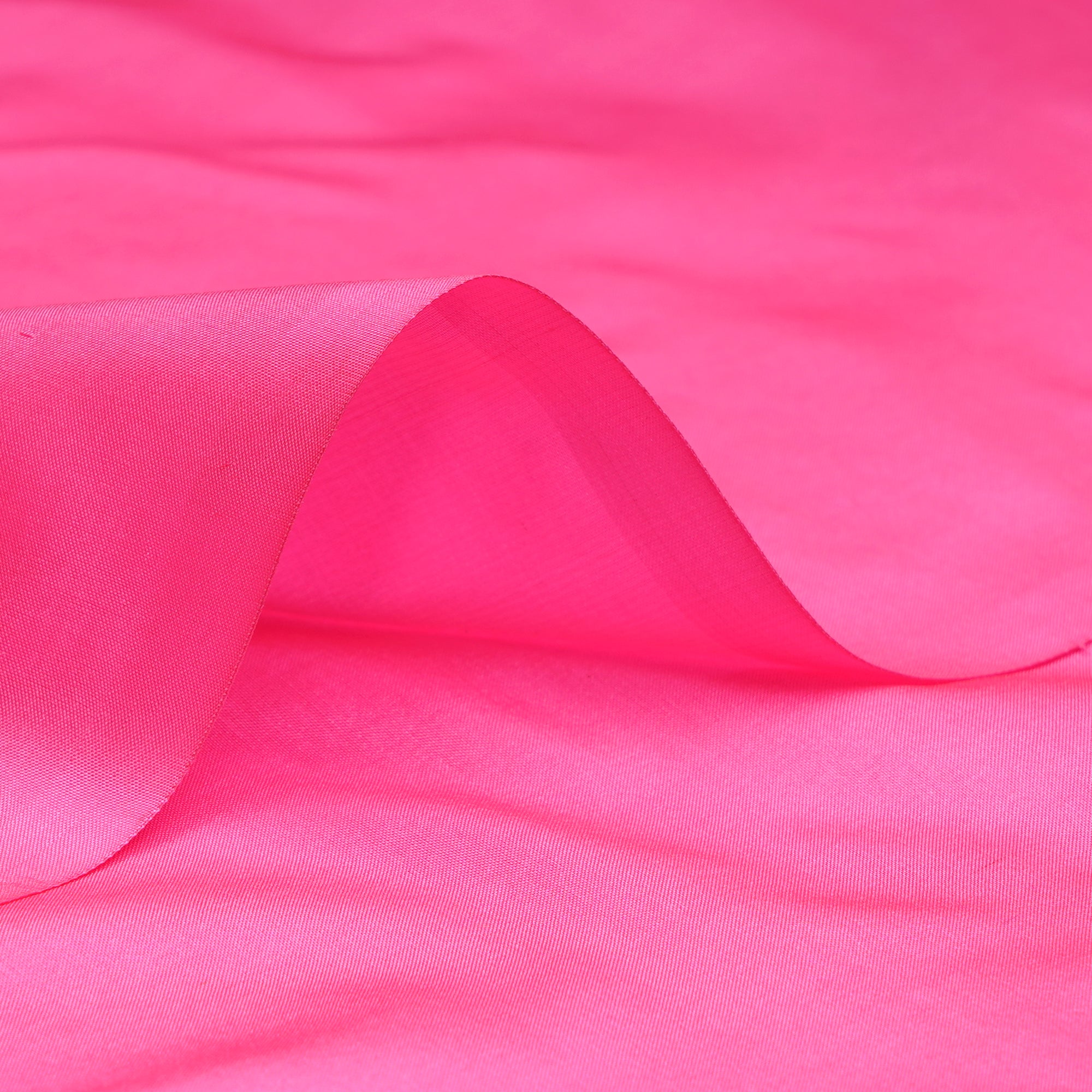 Neon Pink Dyed Plain Bangalore Silk Fabric