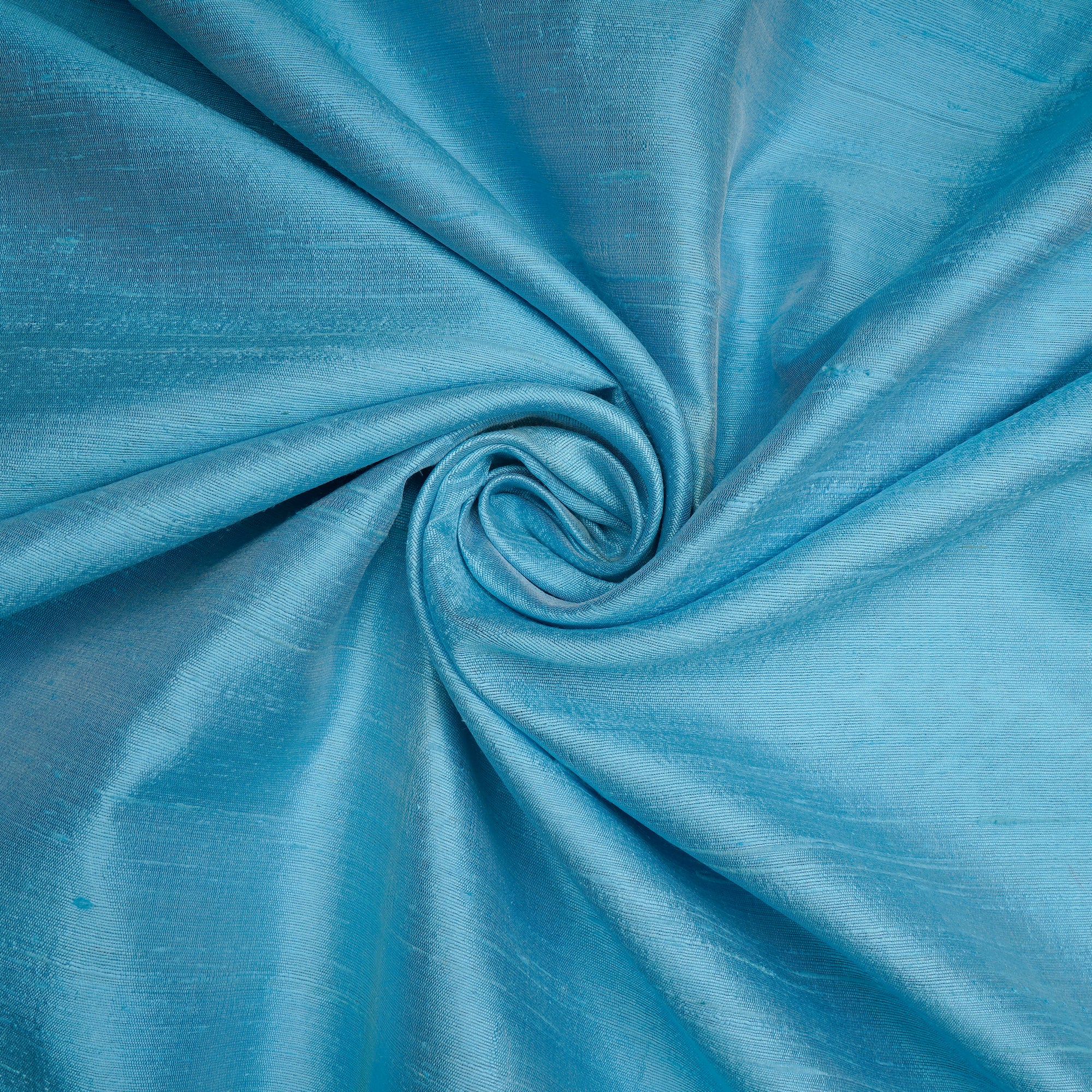 Sky Blue Raw Silk (Dupion)/ Silk Fabrics with Border