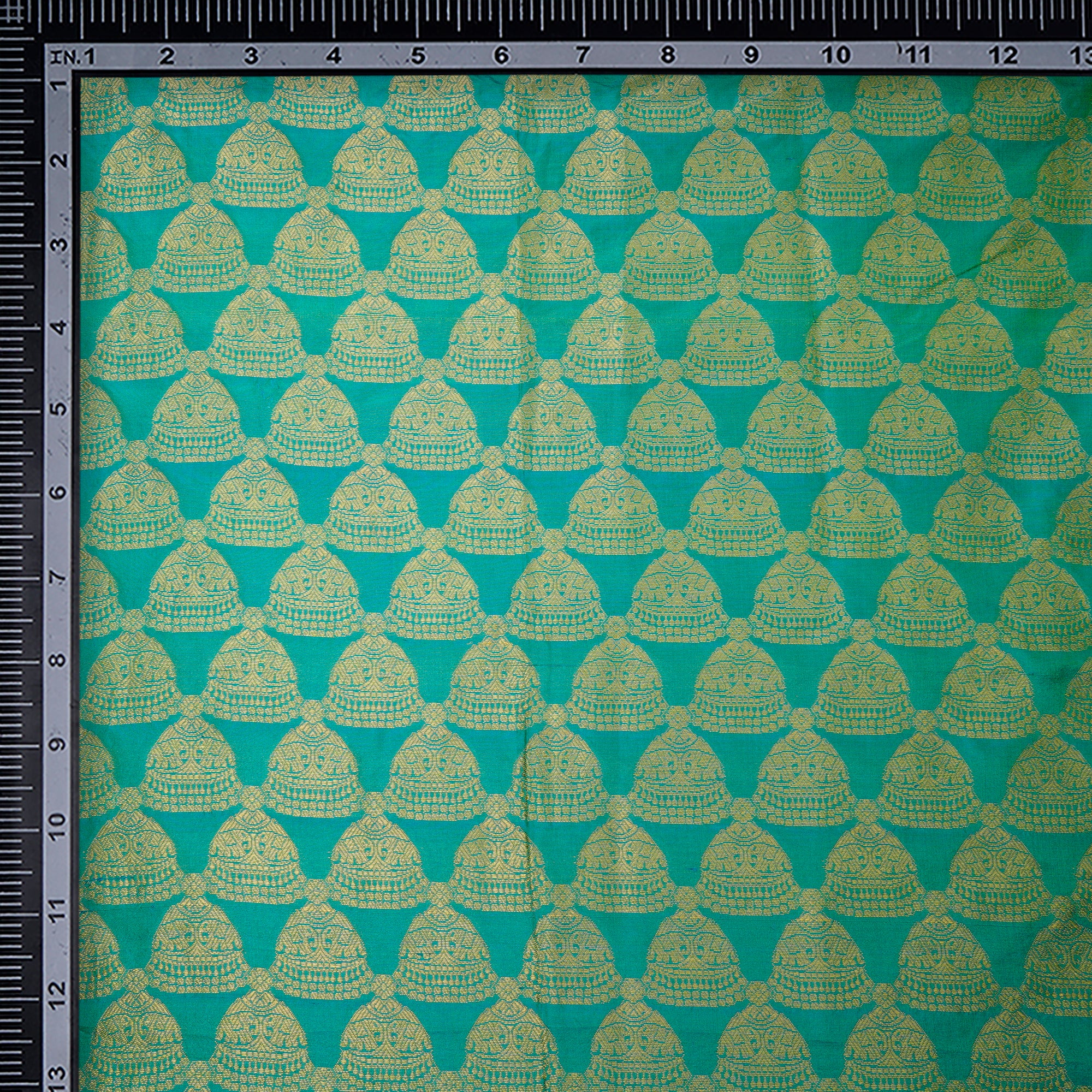 Pool Green Handwoven Premium Silk Jacquard Fabric