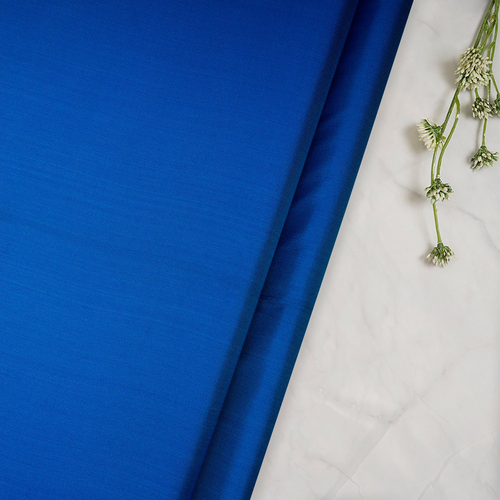 Blue Color Satin Silk Fabric