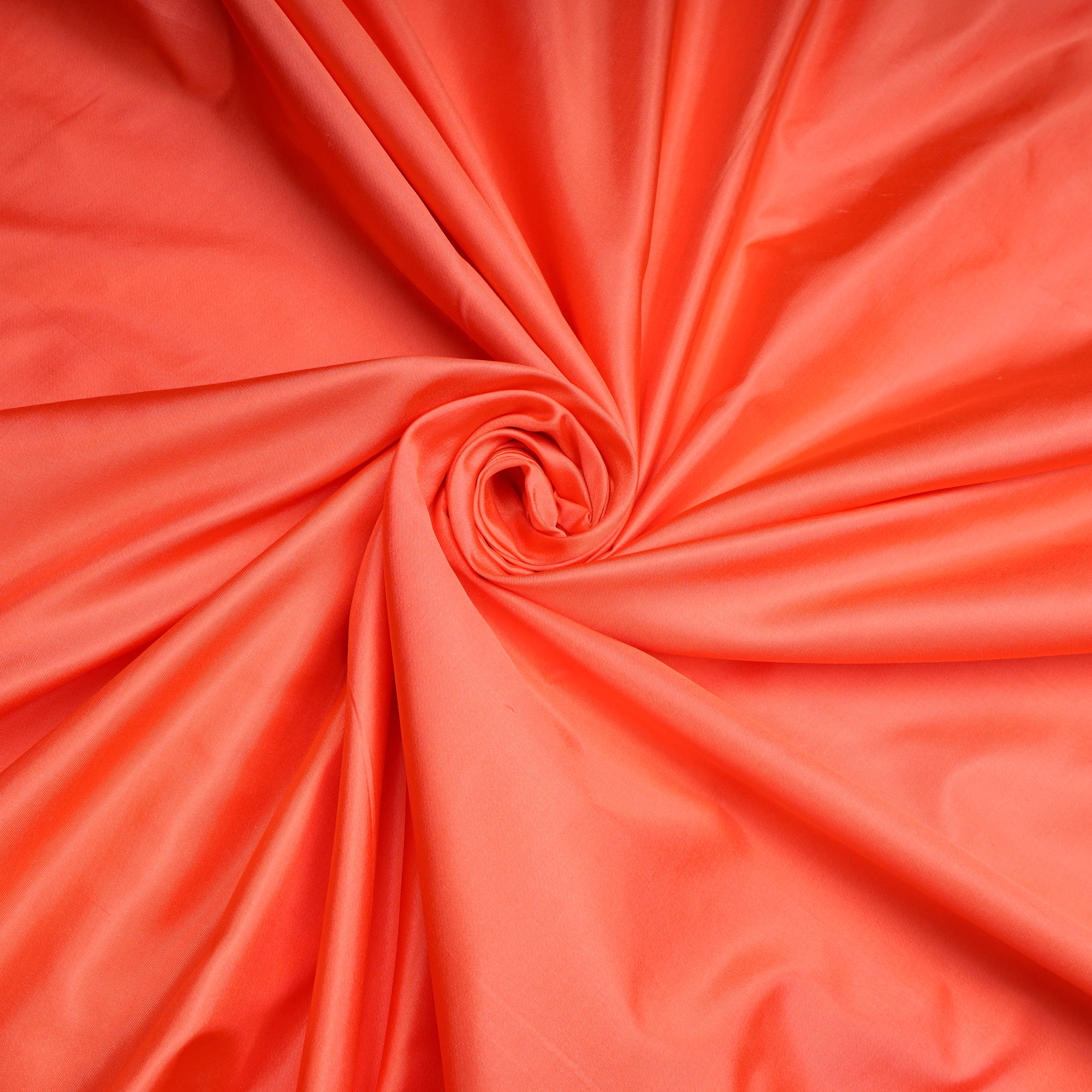 Persimmon Dyed Satin Silk Fabric