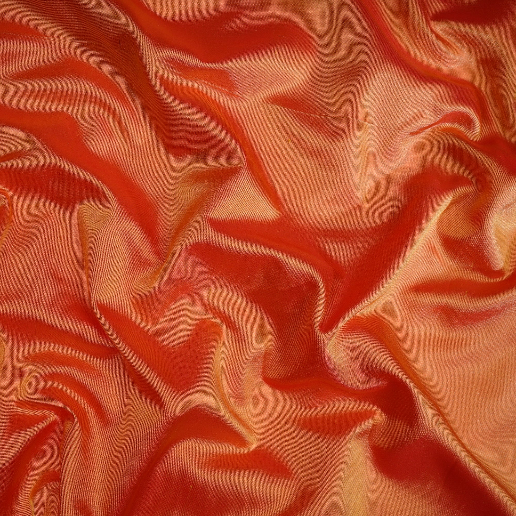 Orange Color Satin Silk Fabric