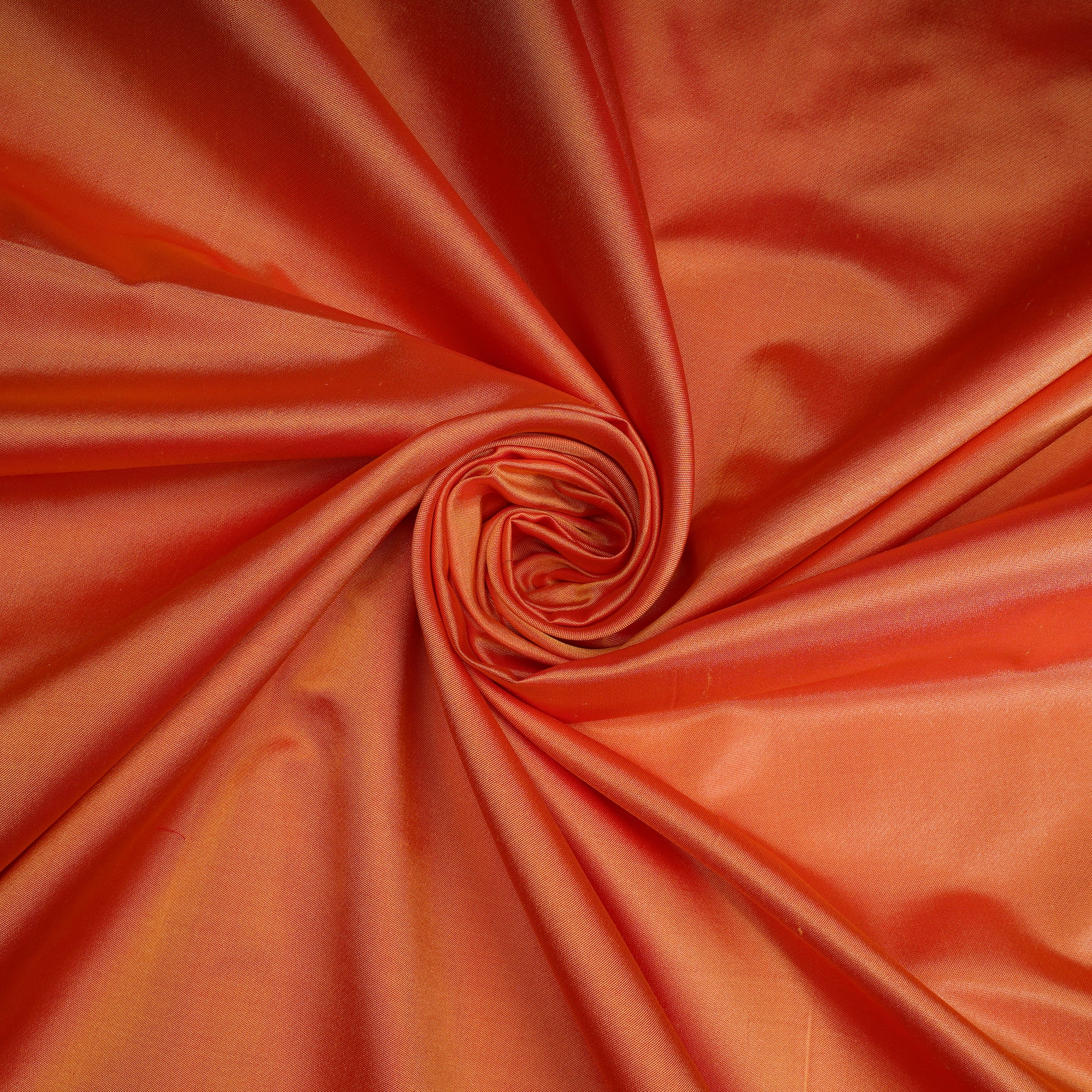 Orange Color Satin Silk Fabric