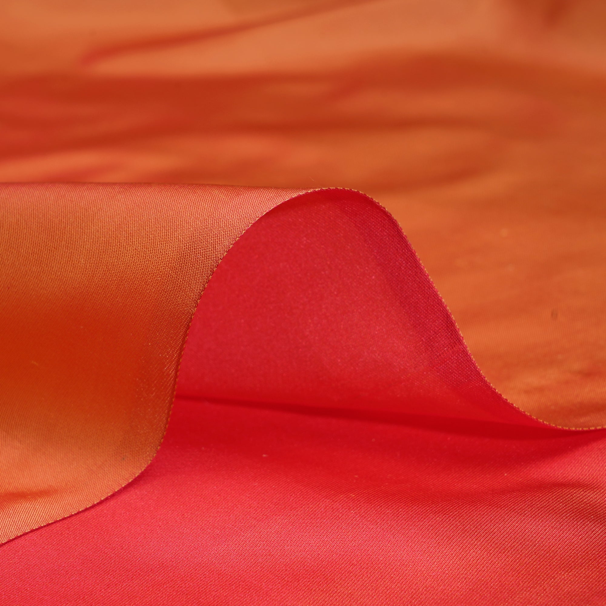 Orange Color Satin Silk Fabric